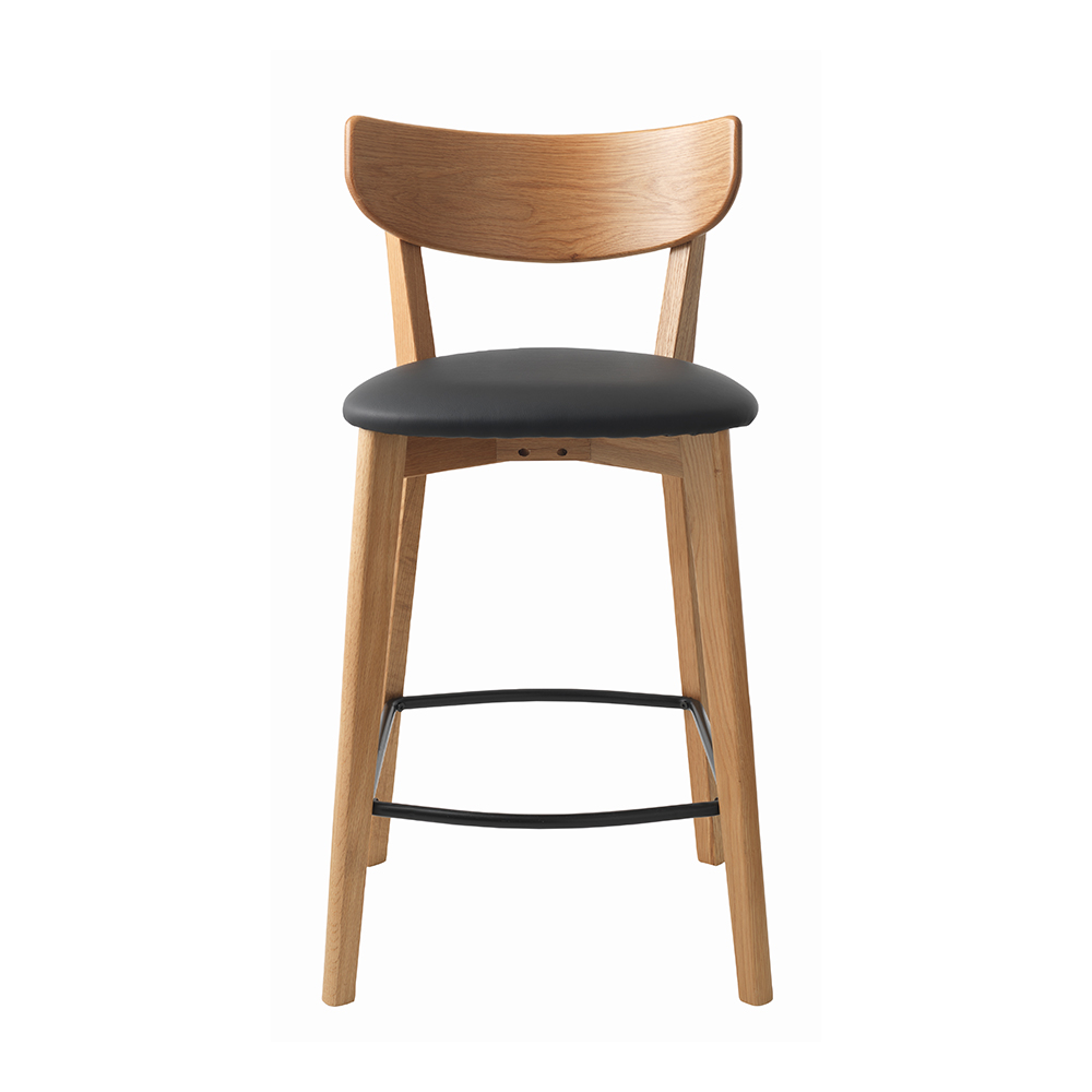 Barkruk Jack hout met kunstleer - 67 cm Naturel
