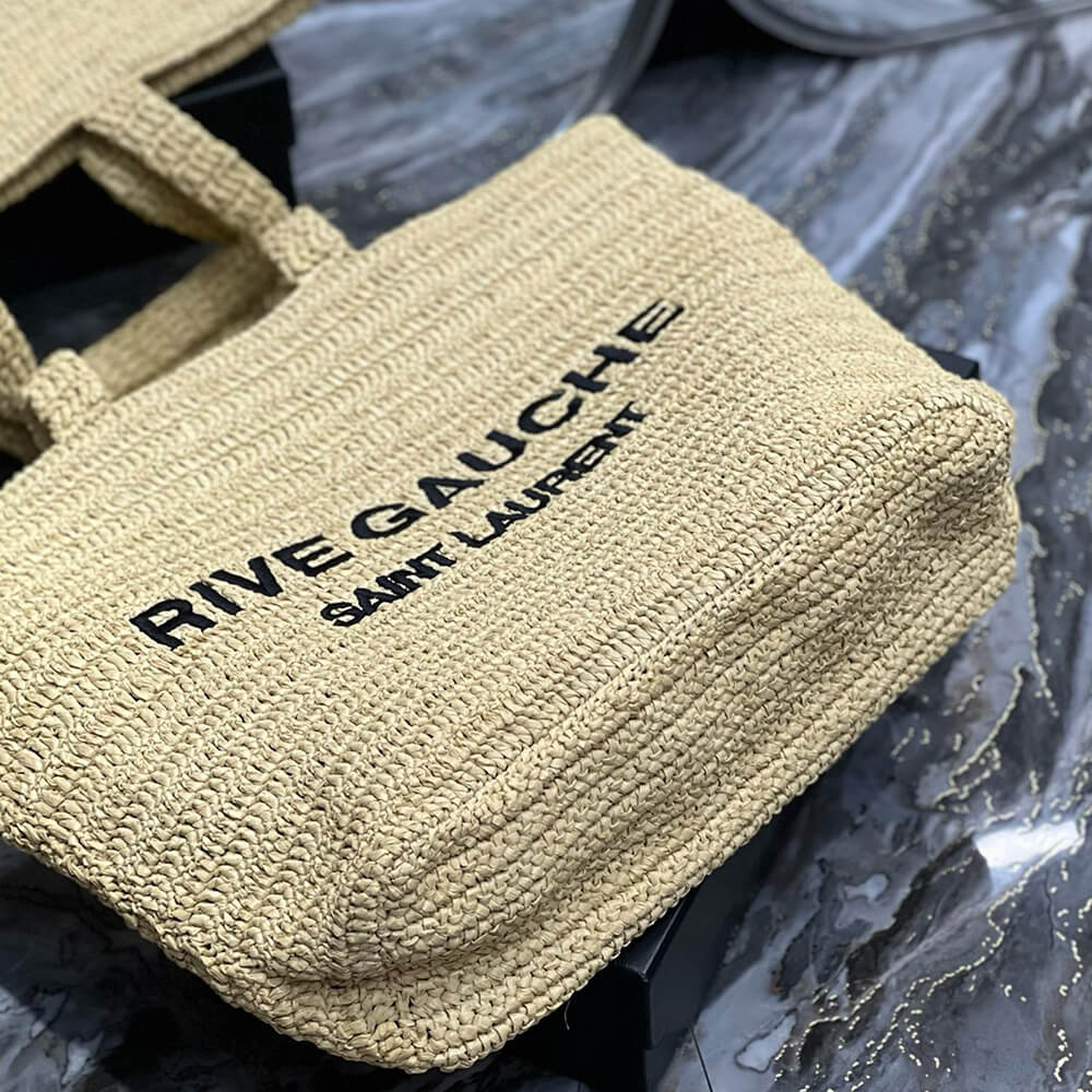 YSL RIVE GAUCHE TOTE IN RAFFIA(HIGH-END GRADE) - Top Club