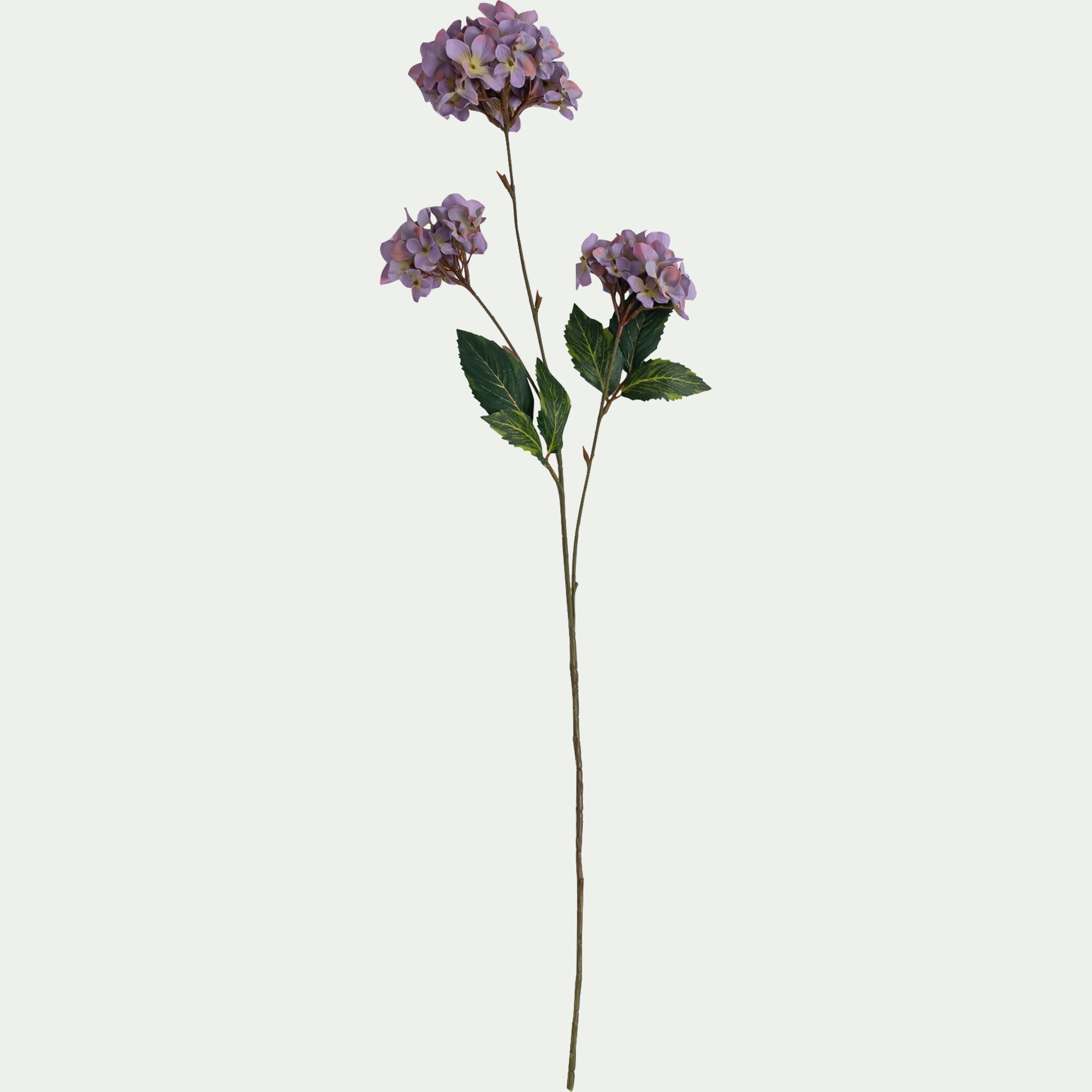 LUDGER - Branche d'hortensia artificielle H85cm - prune