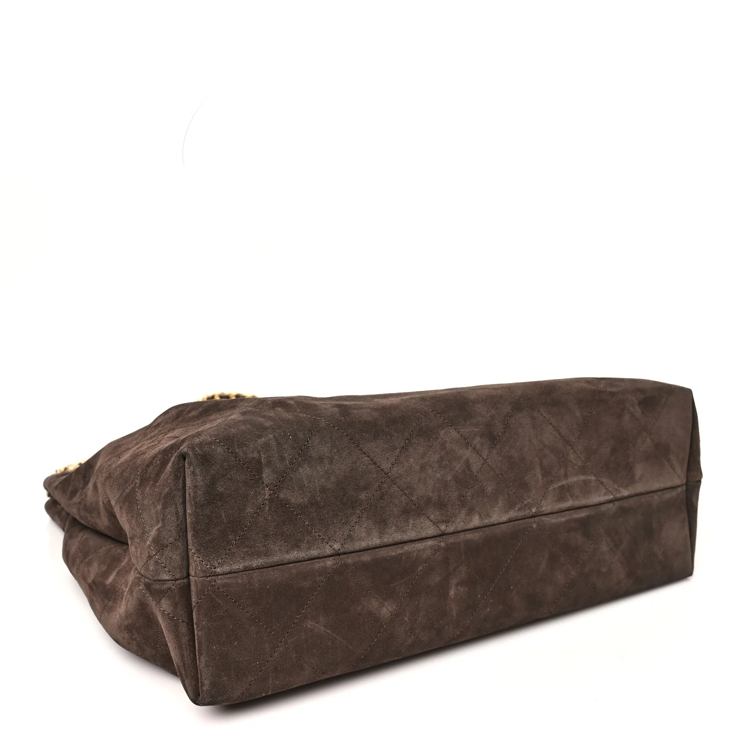 Suede Calfskin Lambskin Quilted Maxi Hobo Dark Brown - Top Club