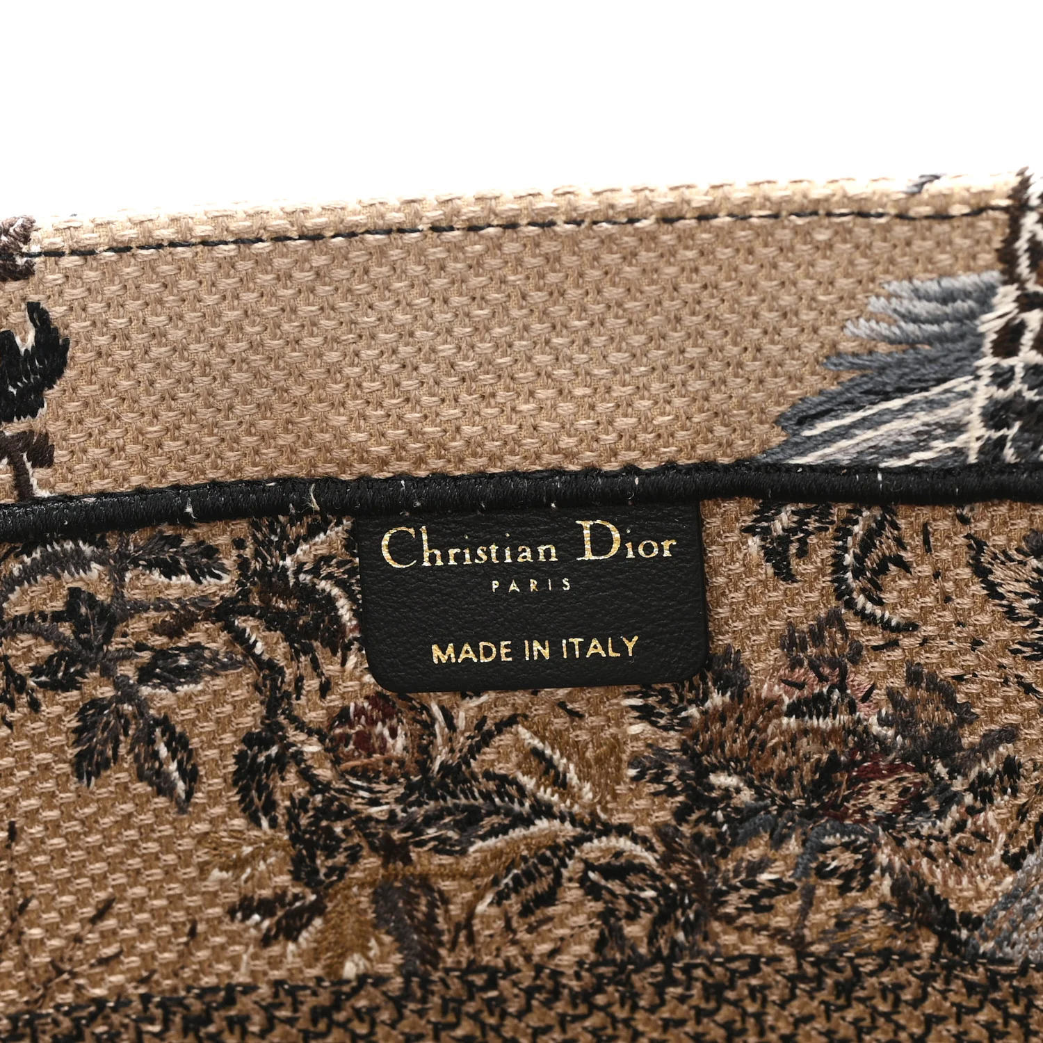 Canvas Embroidered Jardin D'Hiver Medium Book Tote Beige Multicolor - Top Club