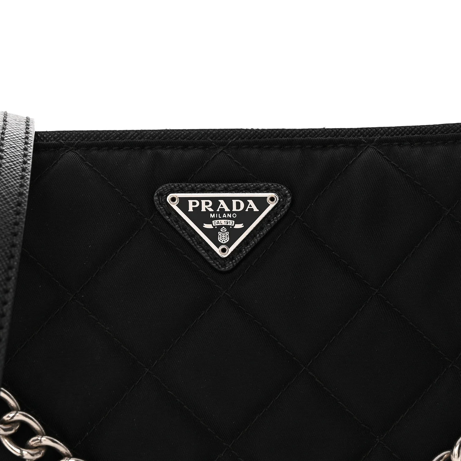 Nylon Tessuto Impuntu Quilted Crossbody Bag Black - Top Club