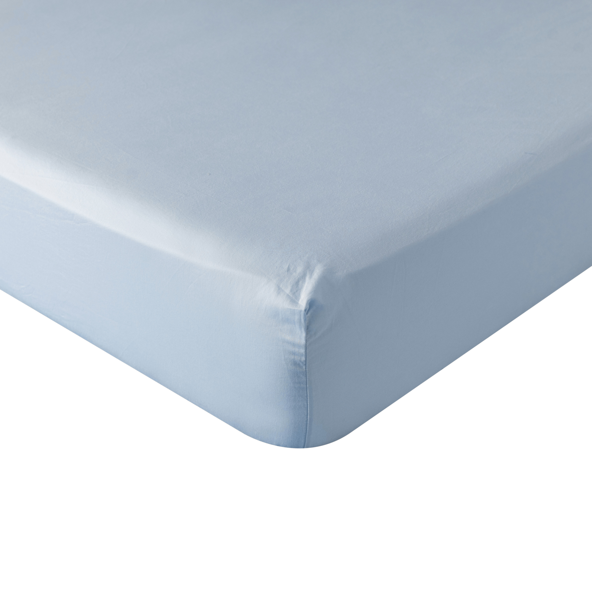 Hoeslaken Cotton Satin ice blue 180x200+35cm