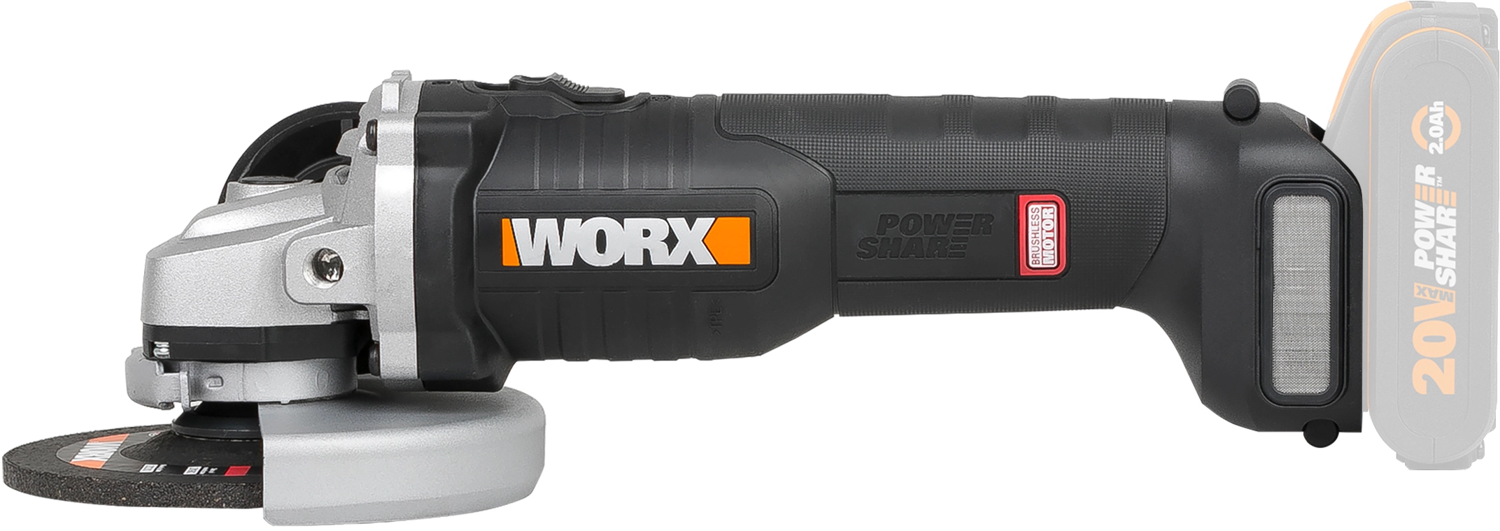 Worx Smerigliatrice angolare a batteria Worx WX812.9 125mm 20V - solo corpo macchina
