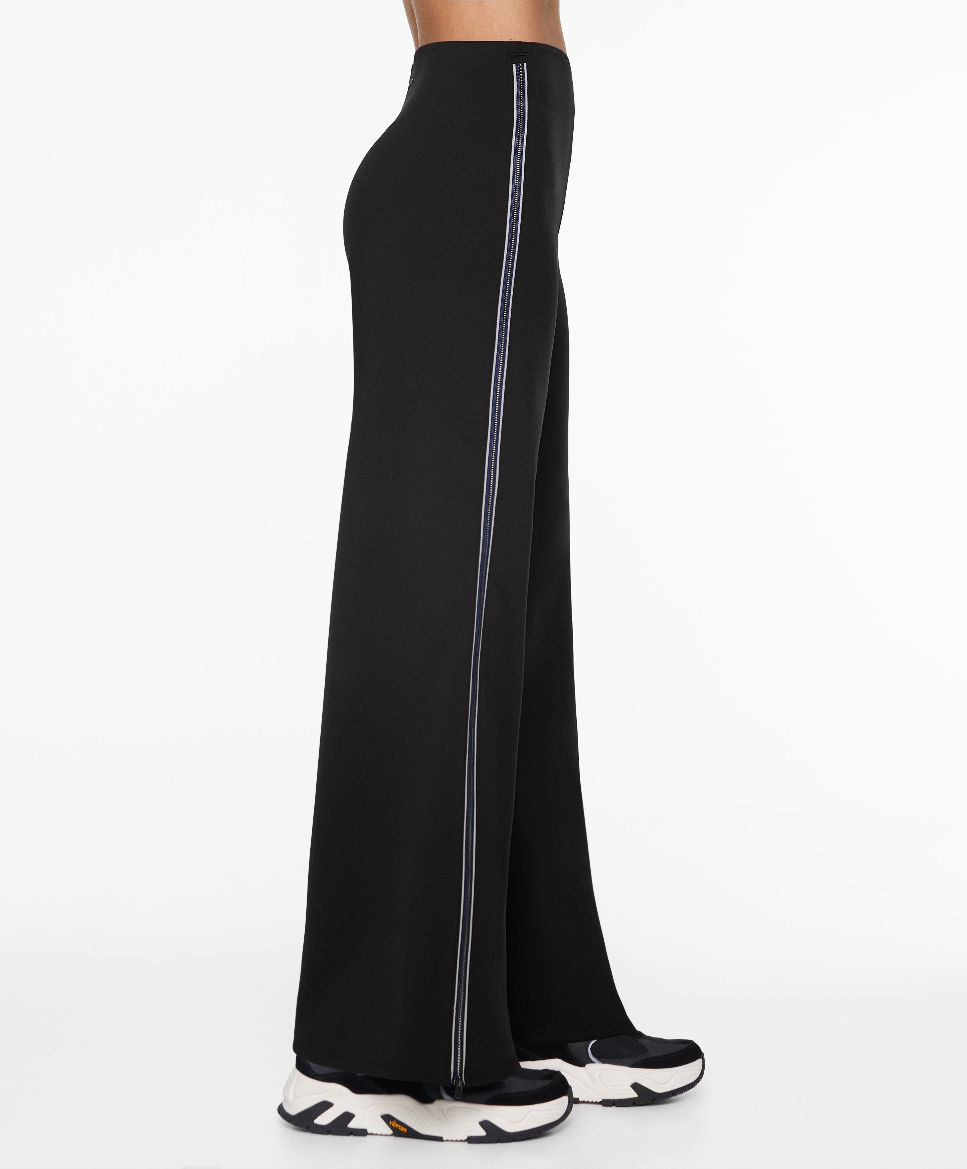 OYSHO Neoprene-effect straight-leg zip trousers