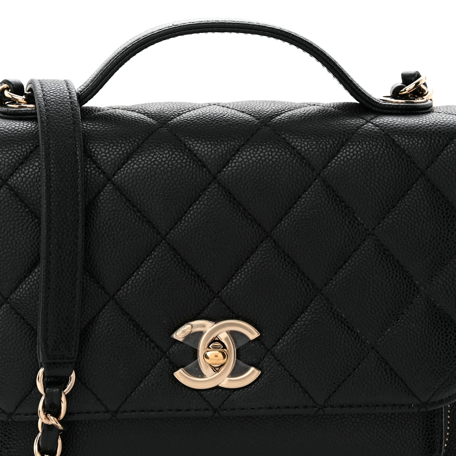 Caviar Quilted Medium Business Affinity Flap Black - Top Club