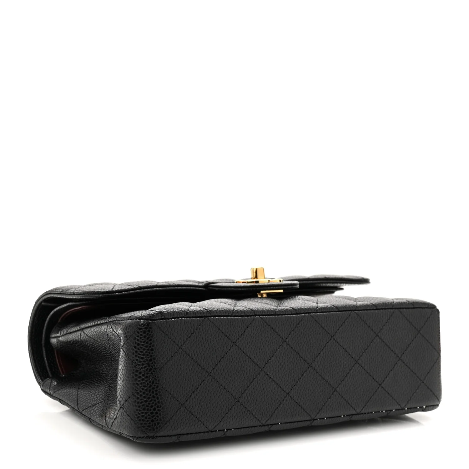 Caviar Quilted Small Double Flap Black - Top Club