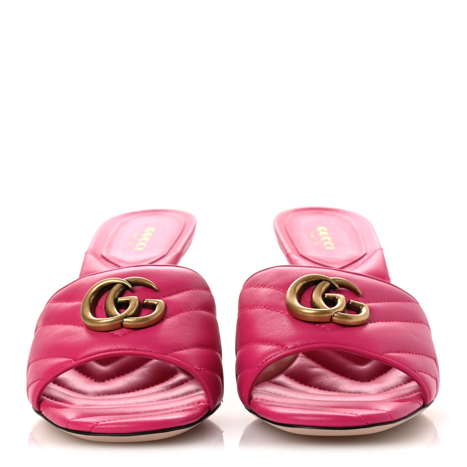 Nappa Matelasse GG Marmont 75mm Slide Sandals 41 Box Pink - Top Club