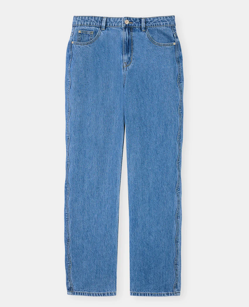 Pimkie Jean wide avec jeu de surpiqûres zig-zag