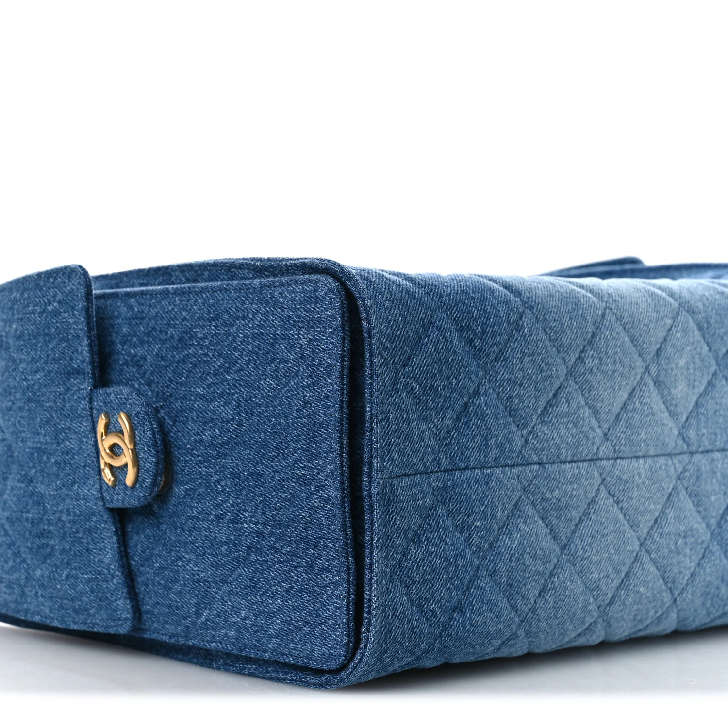 Washed Denim Quilted Small Chanel 25 Handbag Blue - Top Club