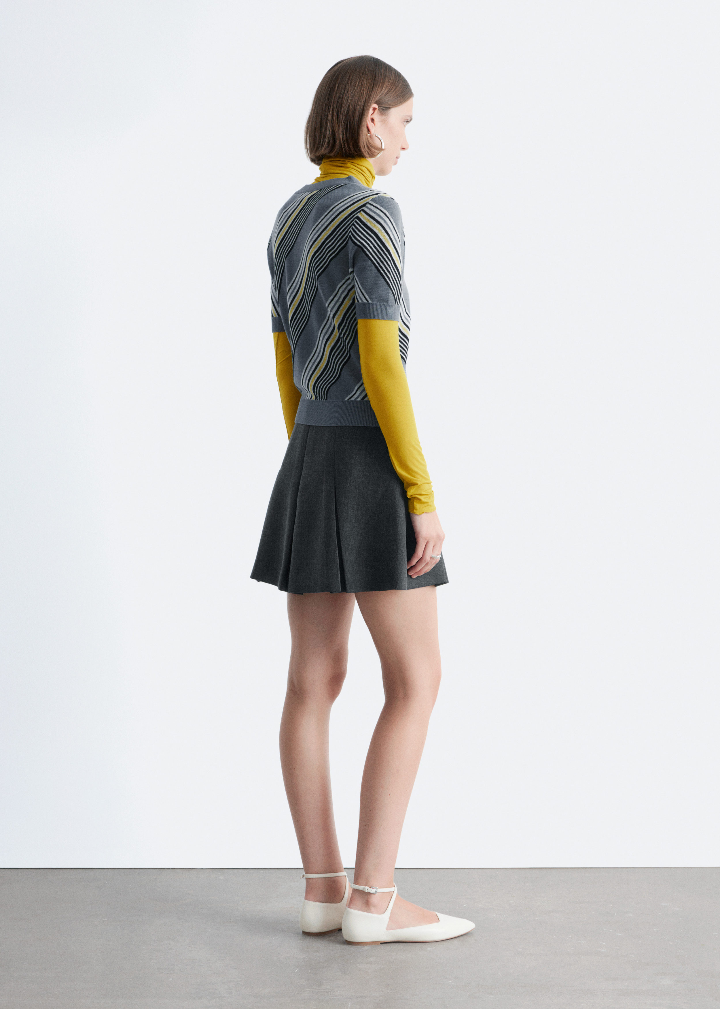 & Other Stories PLEATED WOOL MINI SKIRT