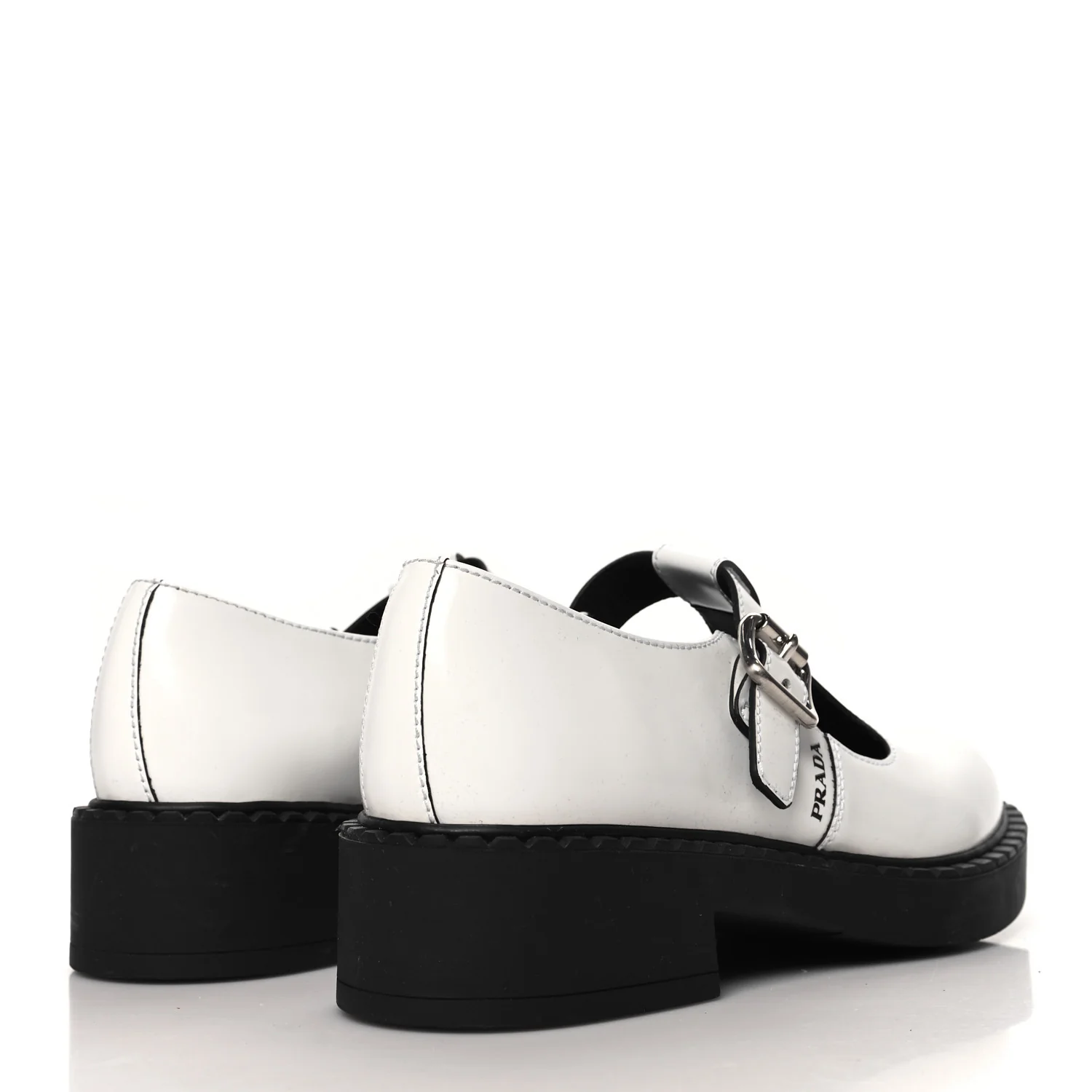 Spazzolato Womens Mary Jane T Strap 40mm Loafers 39.5 White - Top Club