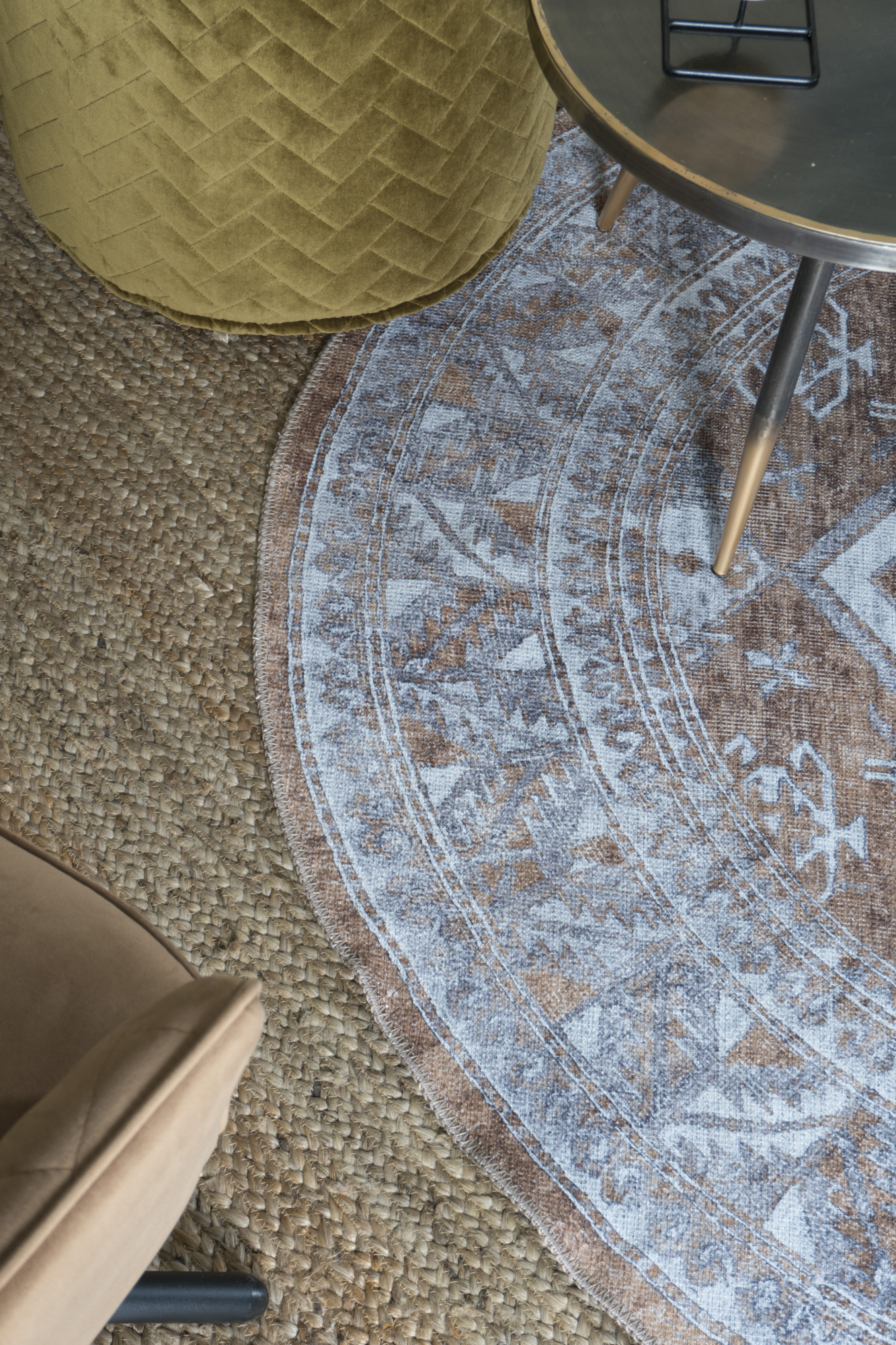 Vloerkleed Laria Brown 5 Rond - ø200 cm