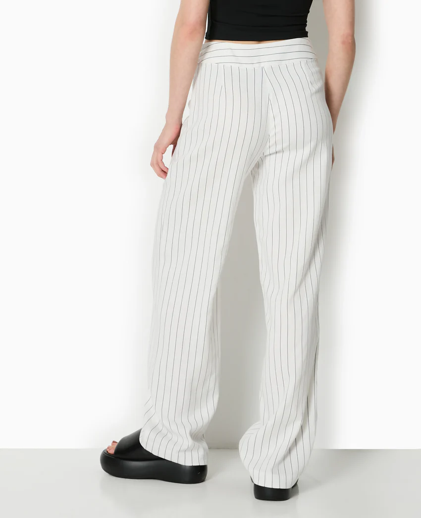 Pimkie Pantalon droit rayé taille haute
