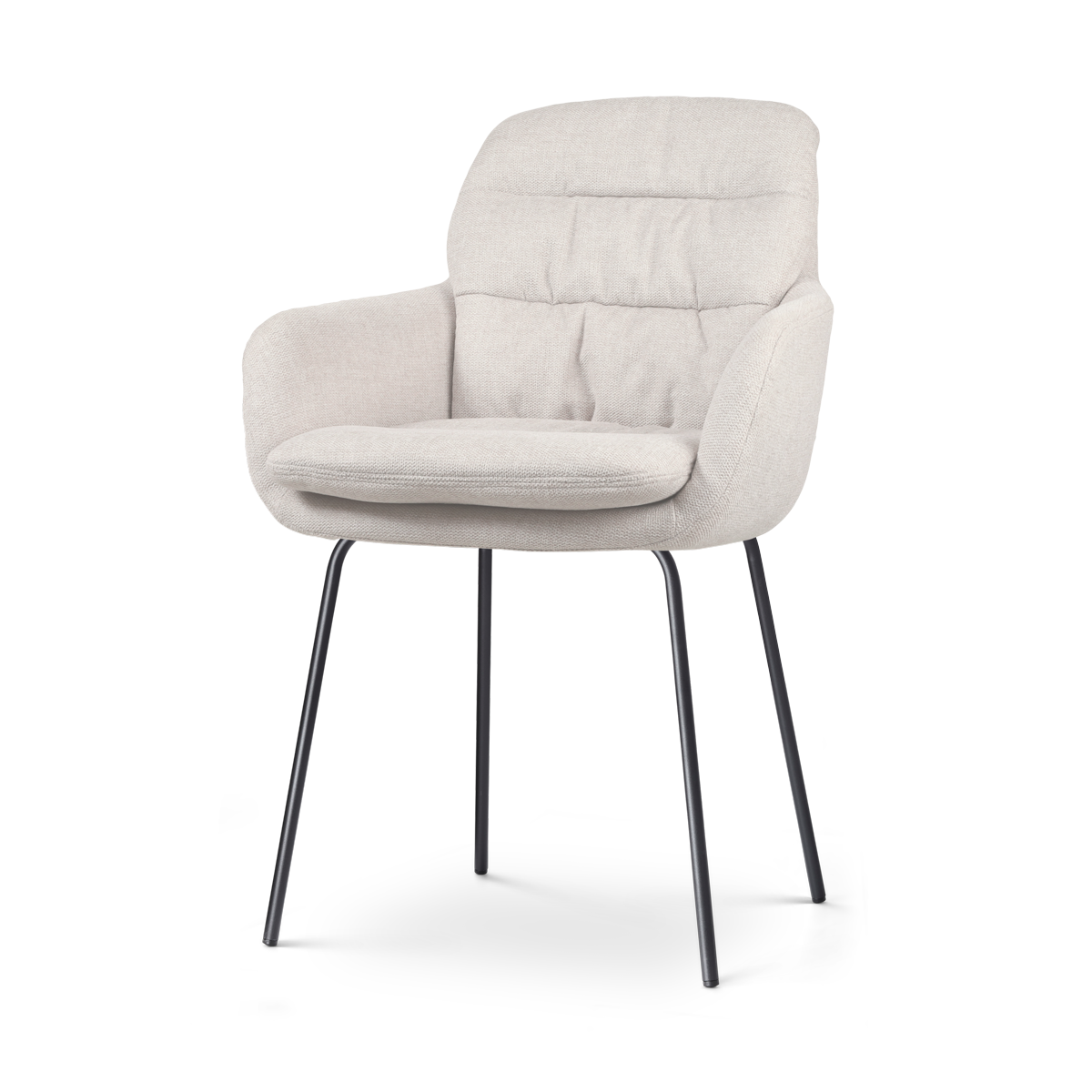Eetkamerstoel Nora-Mia beige - zwart onderstel