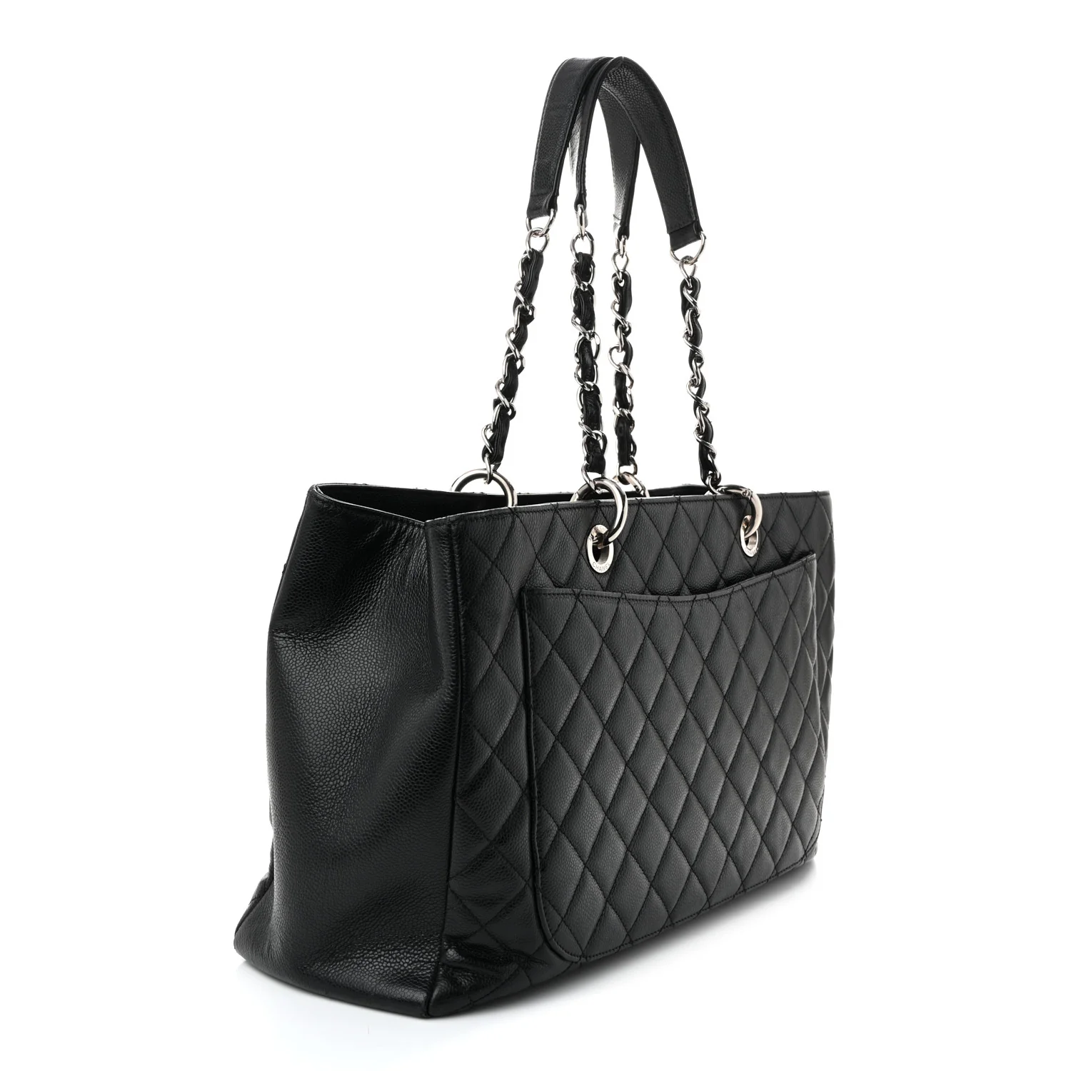 Caviar Quilted XL Grand Shopping Tote GST Black - Top Club