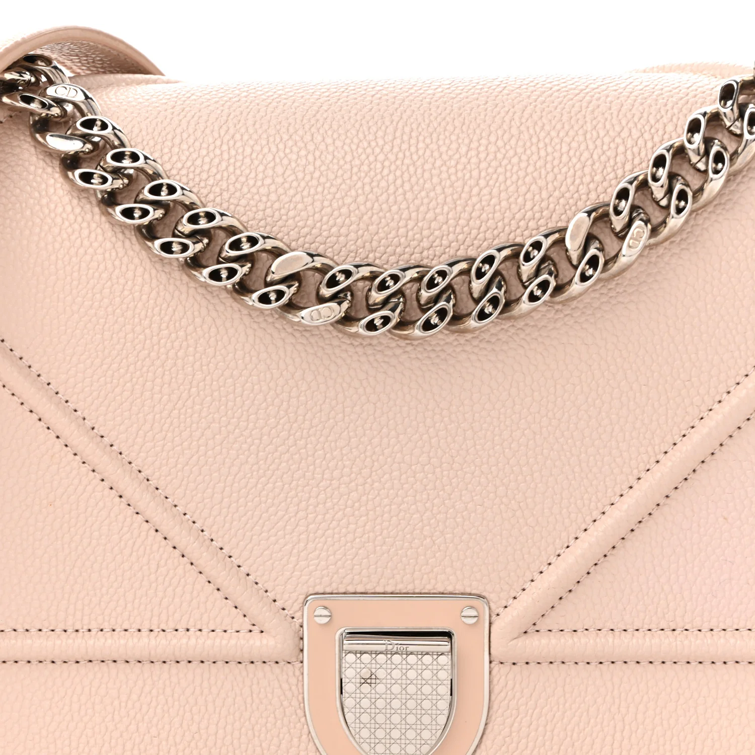 Grained Calfskin Medium Diorama Flap Bag Nude - Top Club