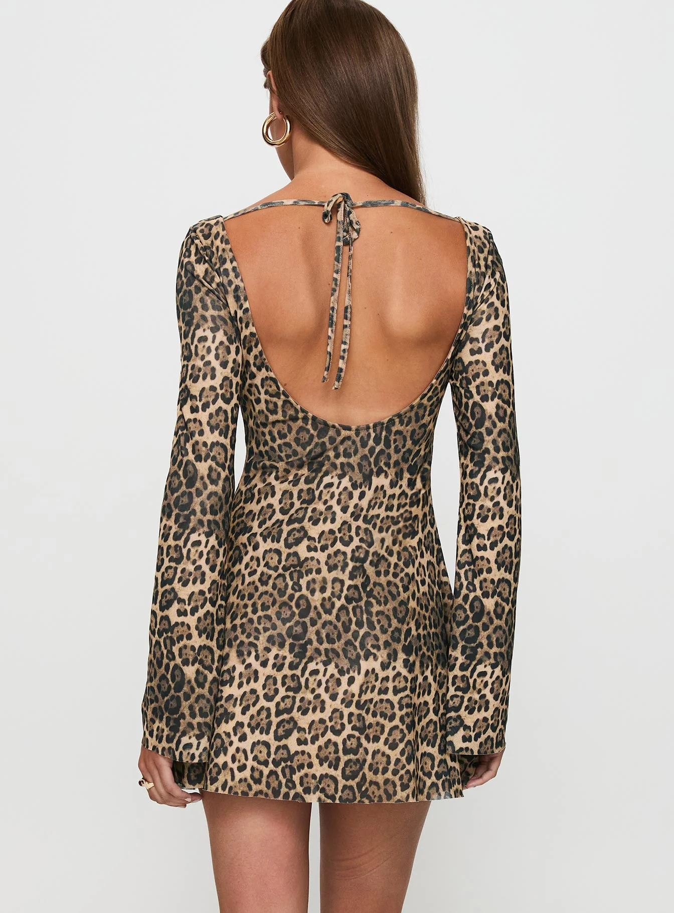 Lukea Long Sleeve Mini Dress Leopard