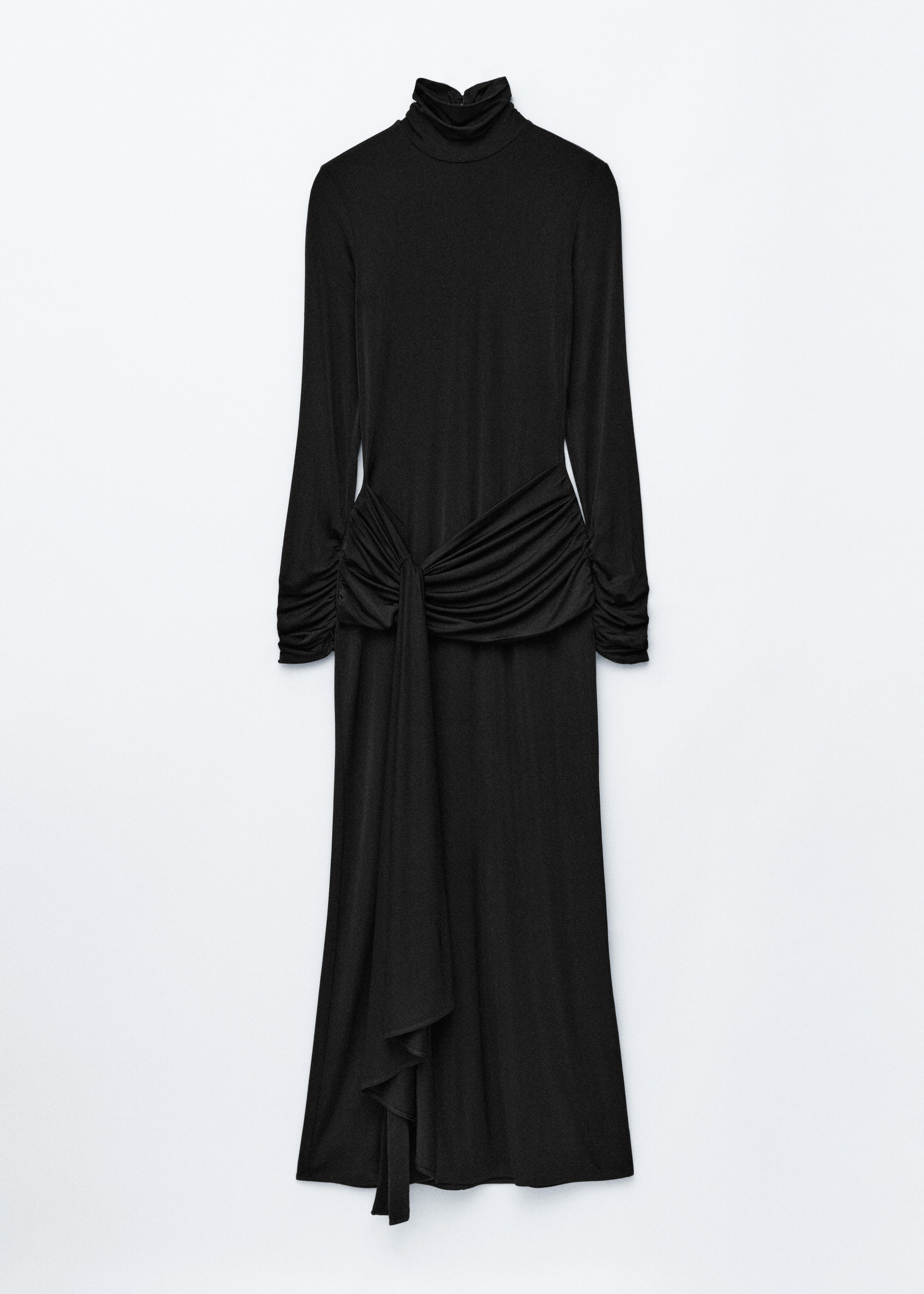 & Other Stories TIE-DETAIL TURTLENECK MIDI DRESS