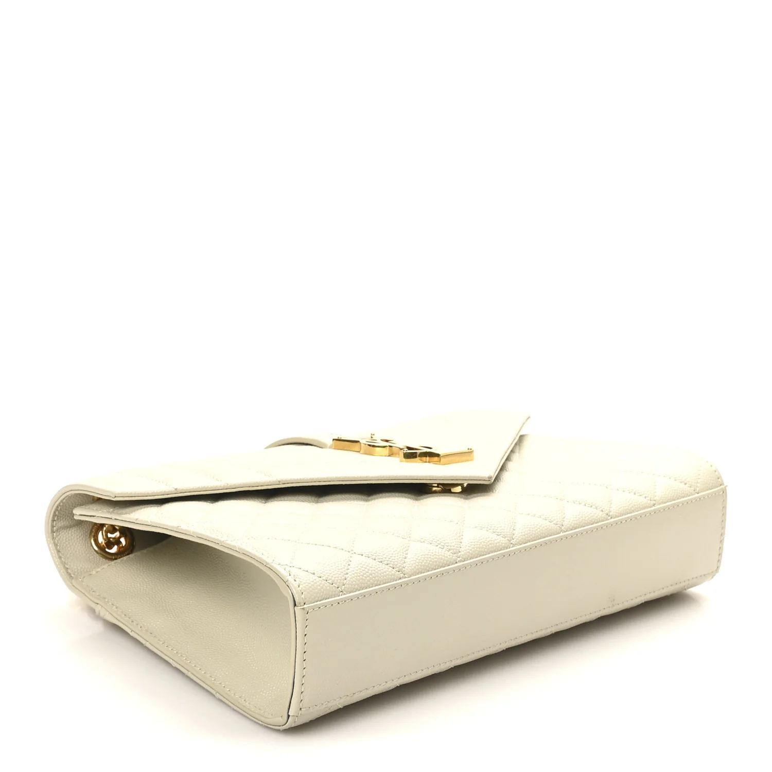 Grain De Poudre Textured Mixed Matelasse Medium Triquilt Monogram Satchel Crema Soft - Top Club
