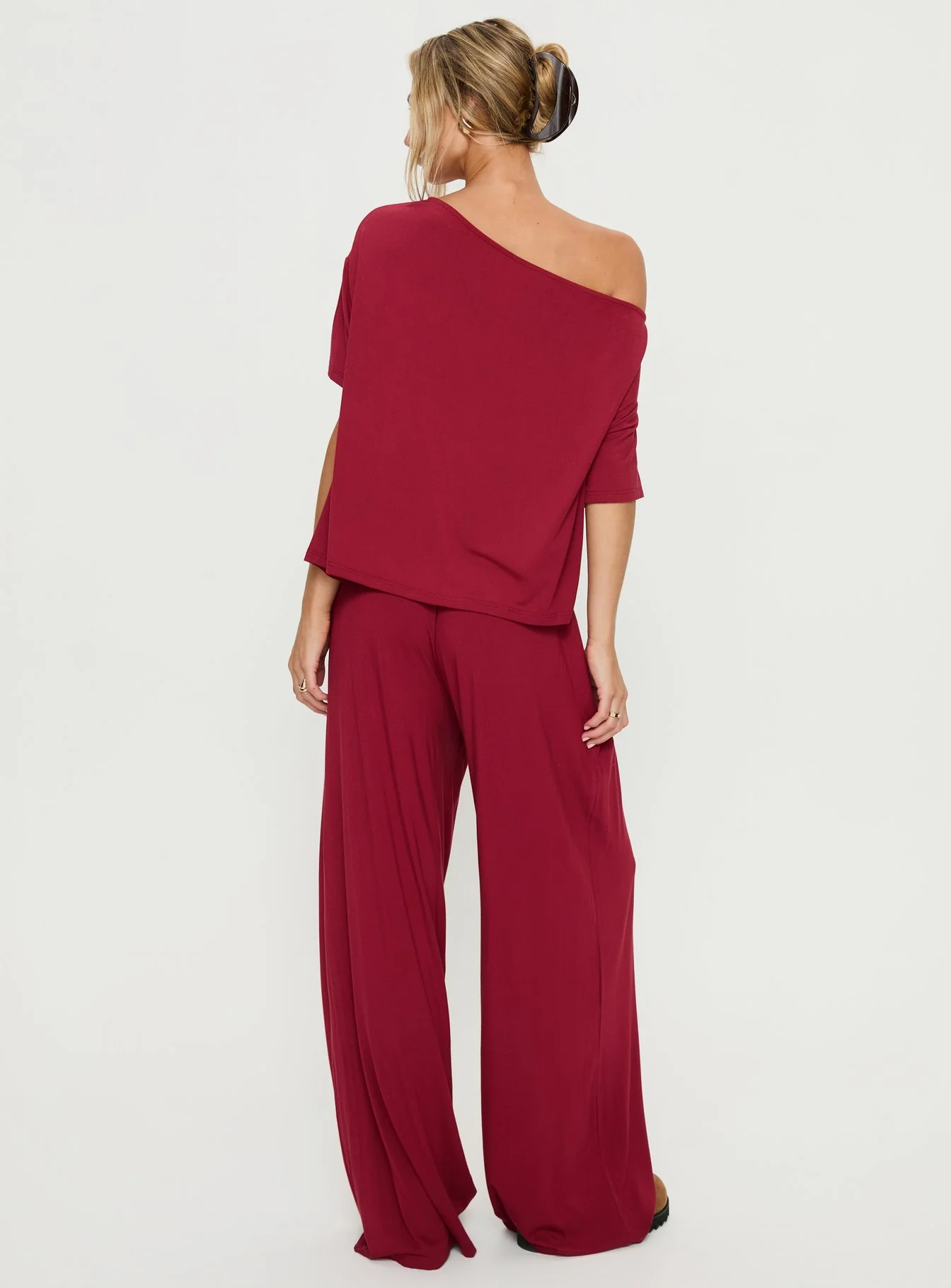 Cozy Hour Sleep Relaxed Pants Red