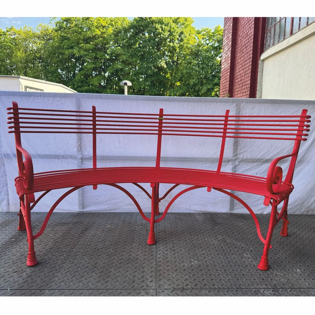 Art Nouveau garden bench red 200 cm - Baroque & Art Nouveau garden furniture