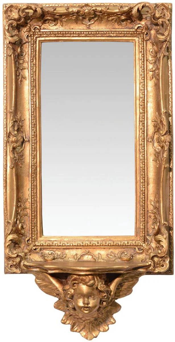 Baroque mirror with base console gold 34.5 x H. 68 cm - Baroque wall mirror