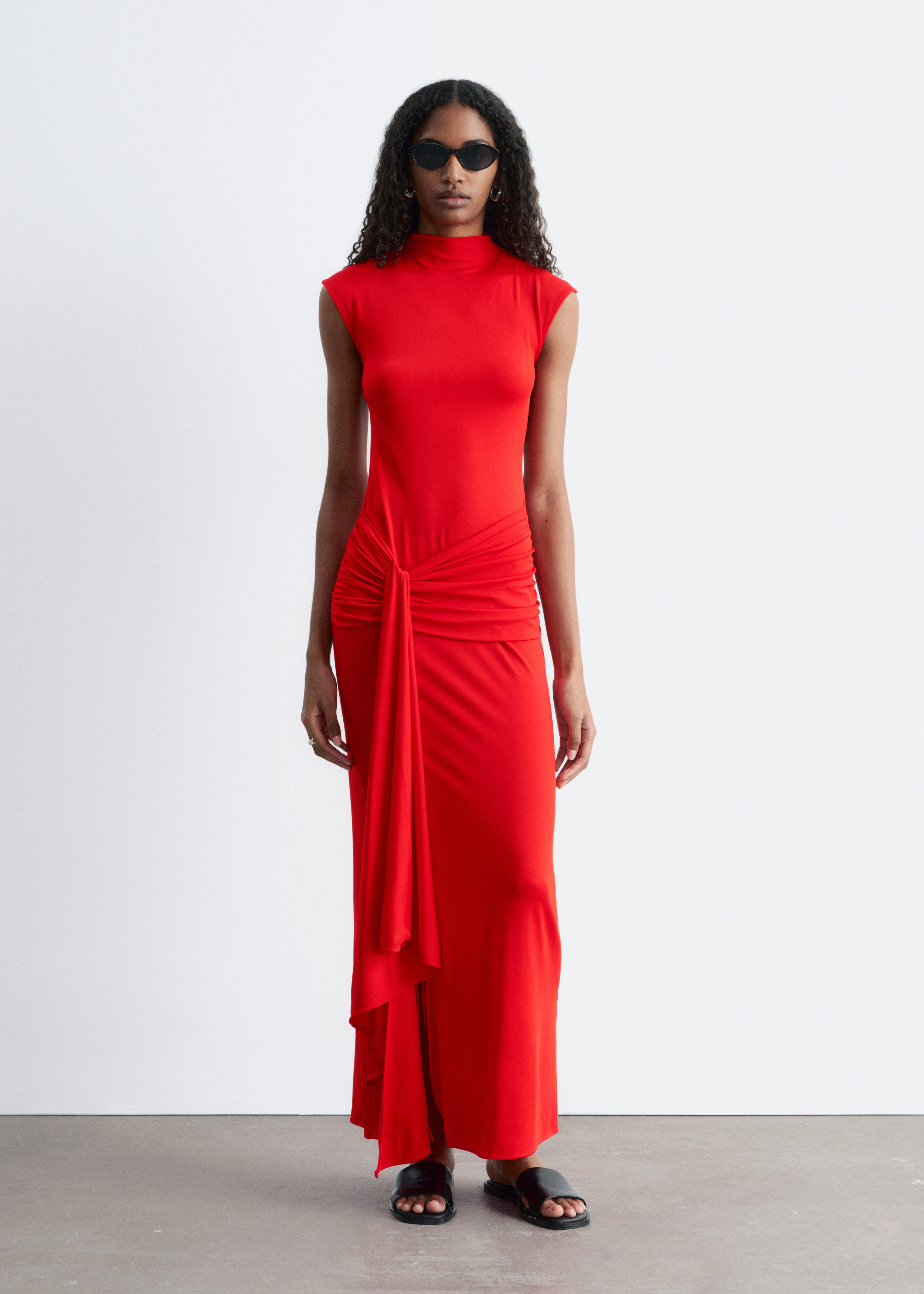 & Other Stories WRAP-FRONT MIDI DRESS
