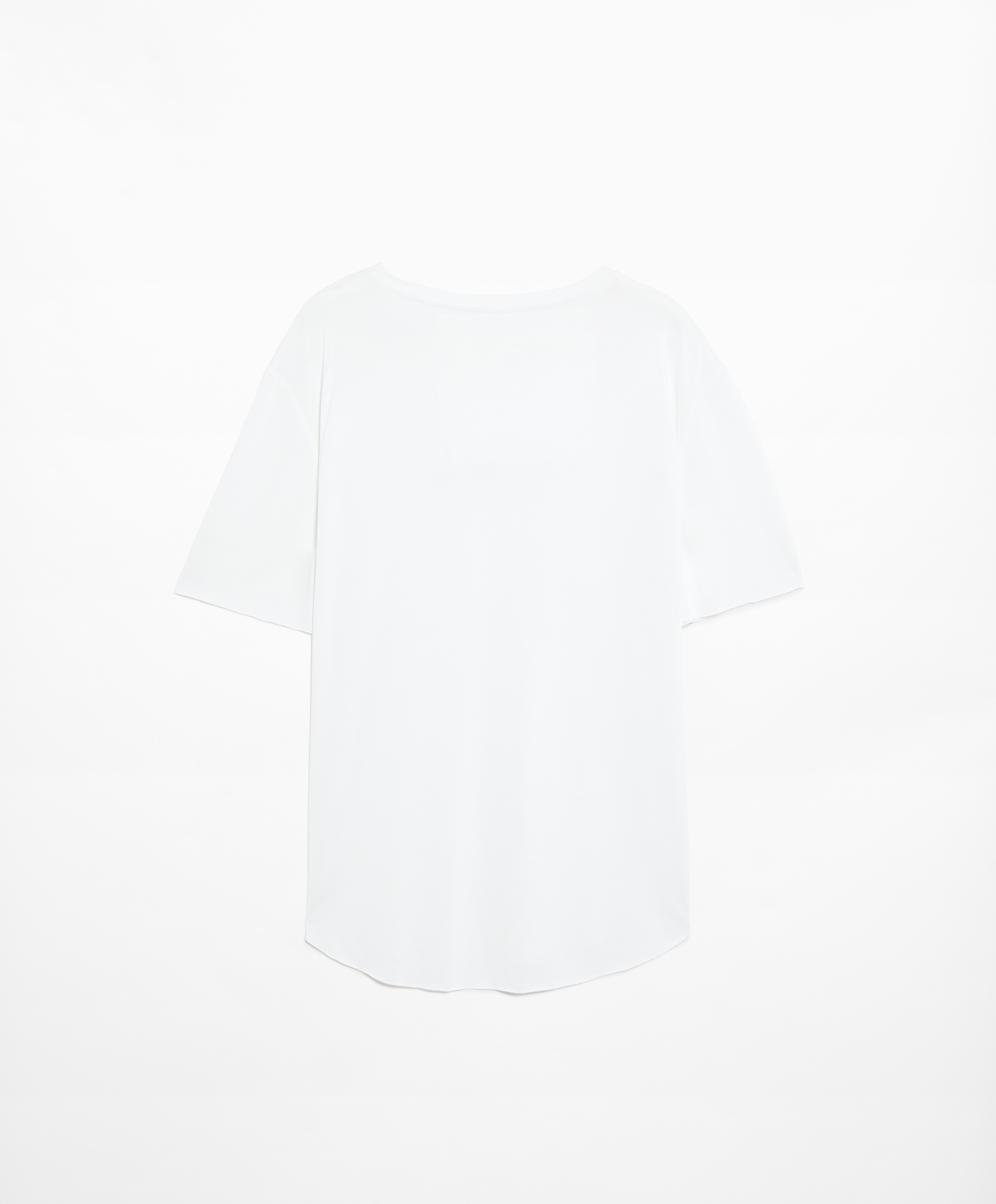 OYSHO Modal blend short-sleeved slogan T-shirt