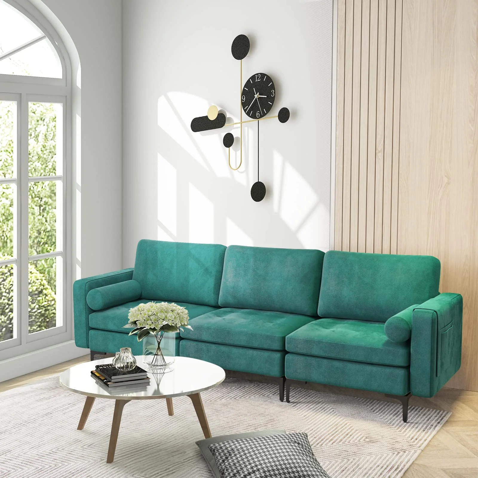 BEFOUNDLOVELY 3 Seater Sofa Couch Upholstered Modular Sofa