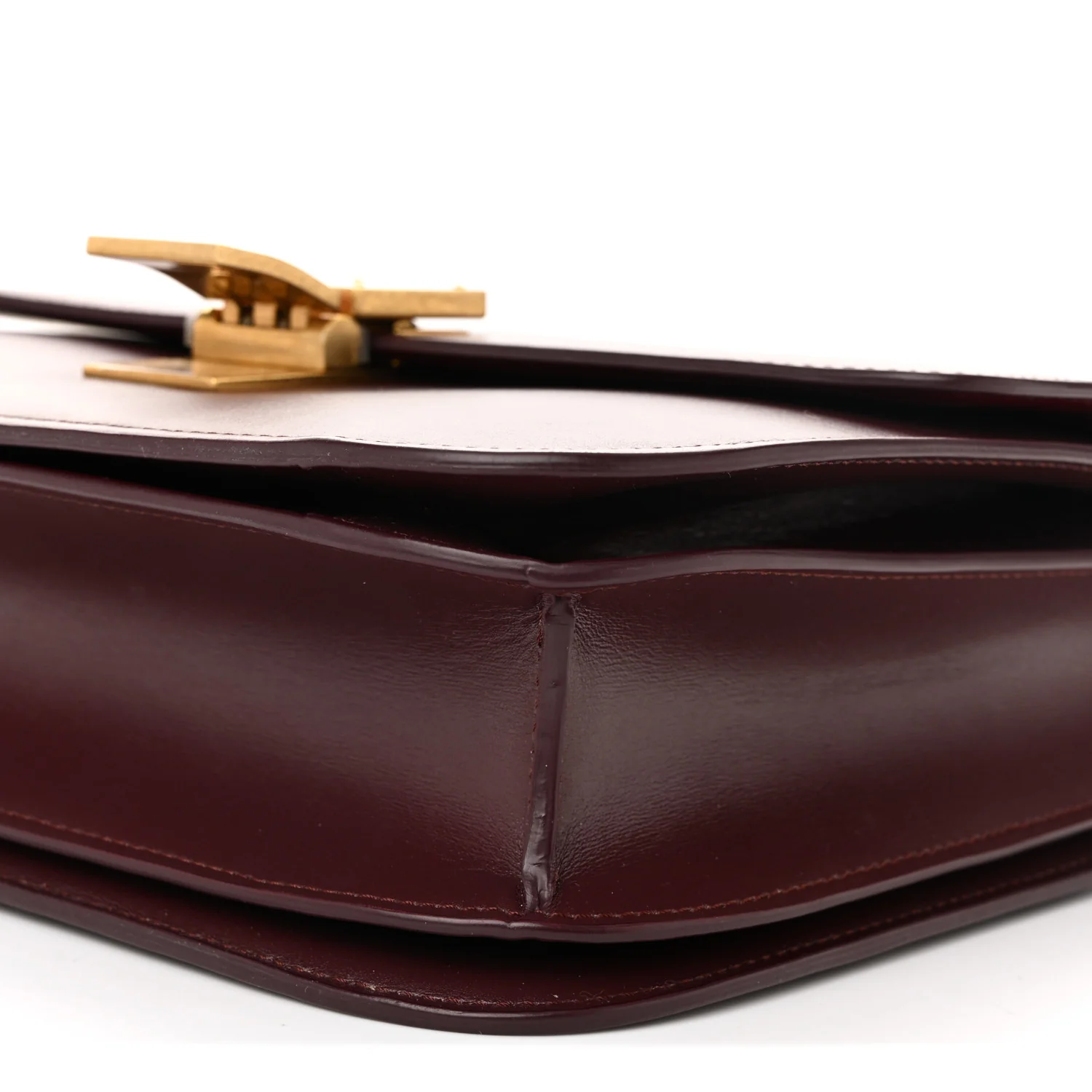 Box Calfskin Medium Classic Box Flap Bag Burgundy - Top Club