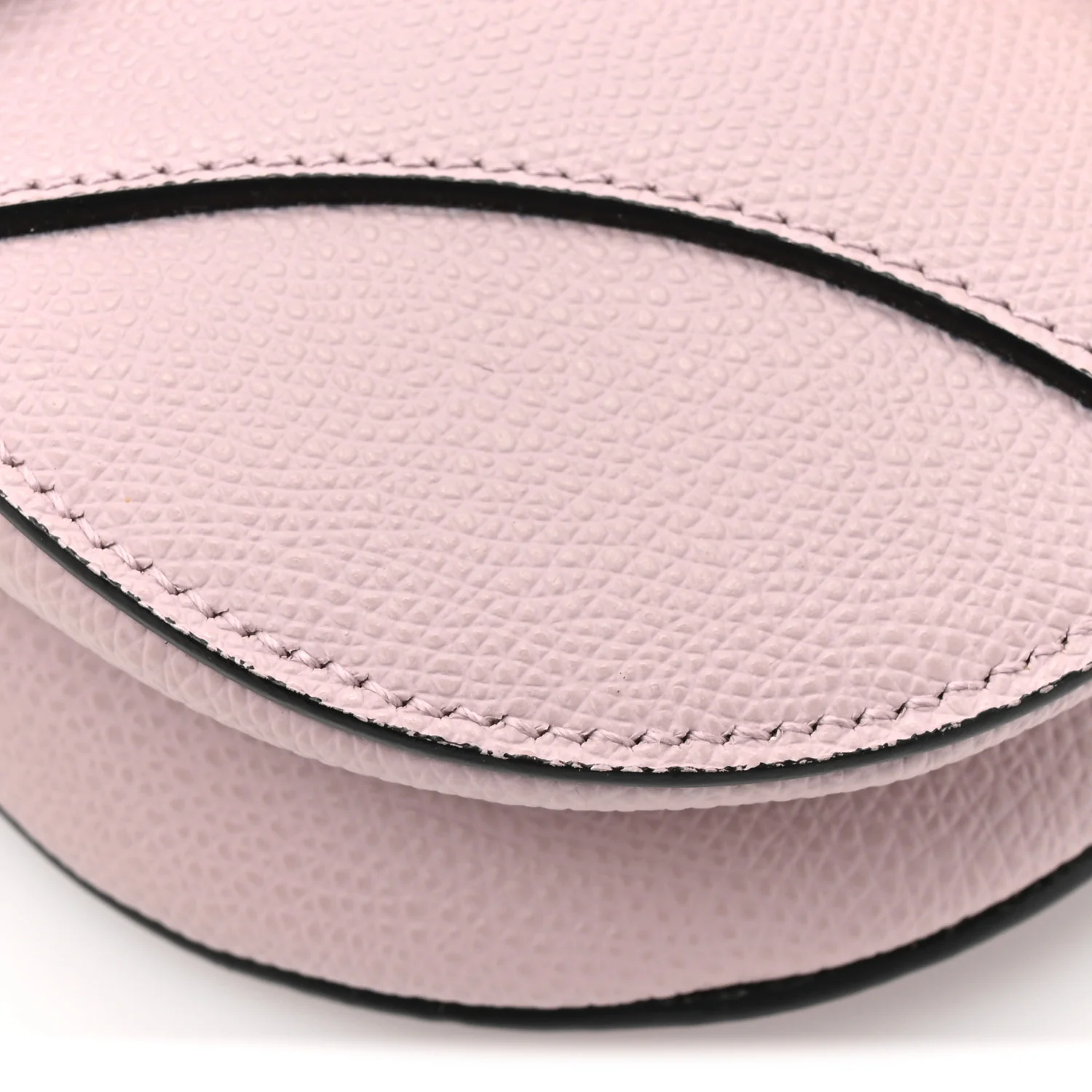 Grained Calfskin Mini Saddle Bag Light Pink - Top Club