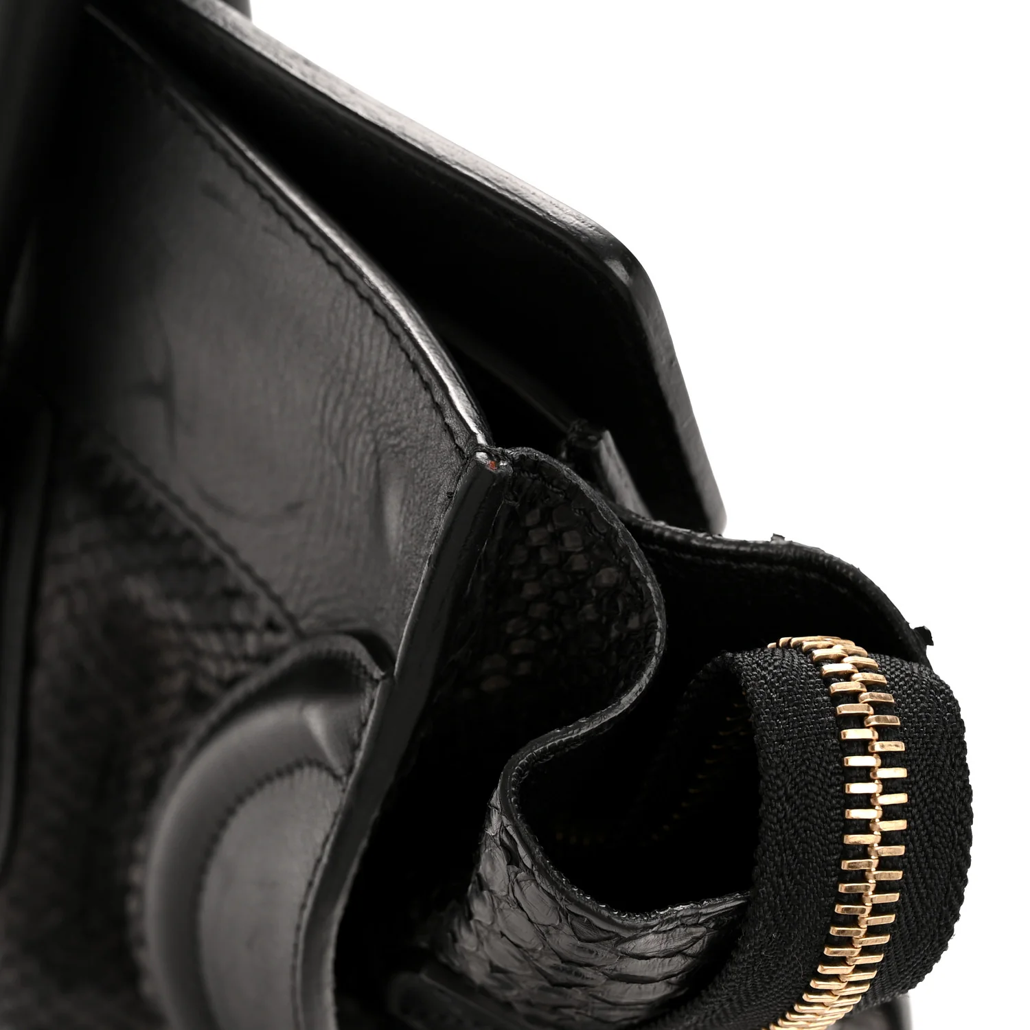 Snakeskin Large Luggage Black - Top Club