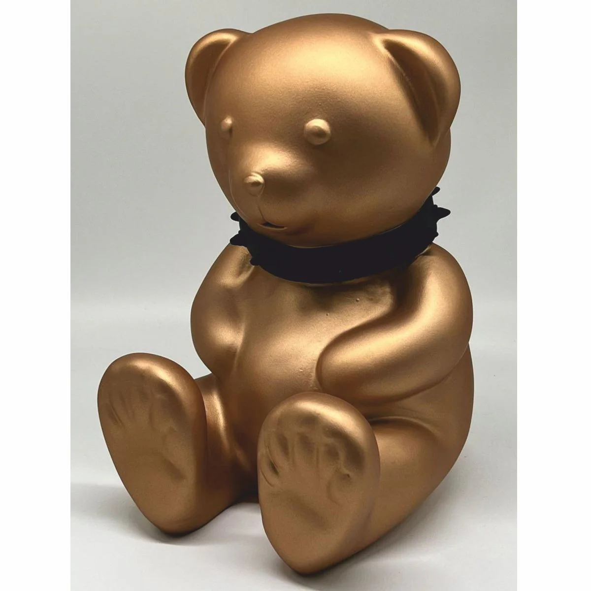 Decorative figure teddy bear with collar gold / black H. 31 cm - decorative sculpture