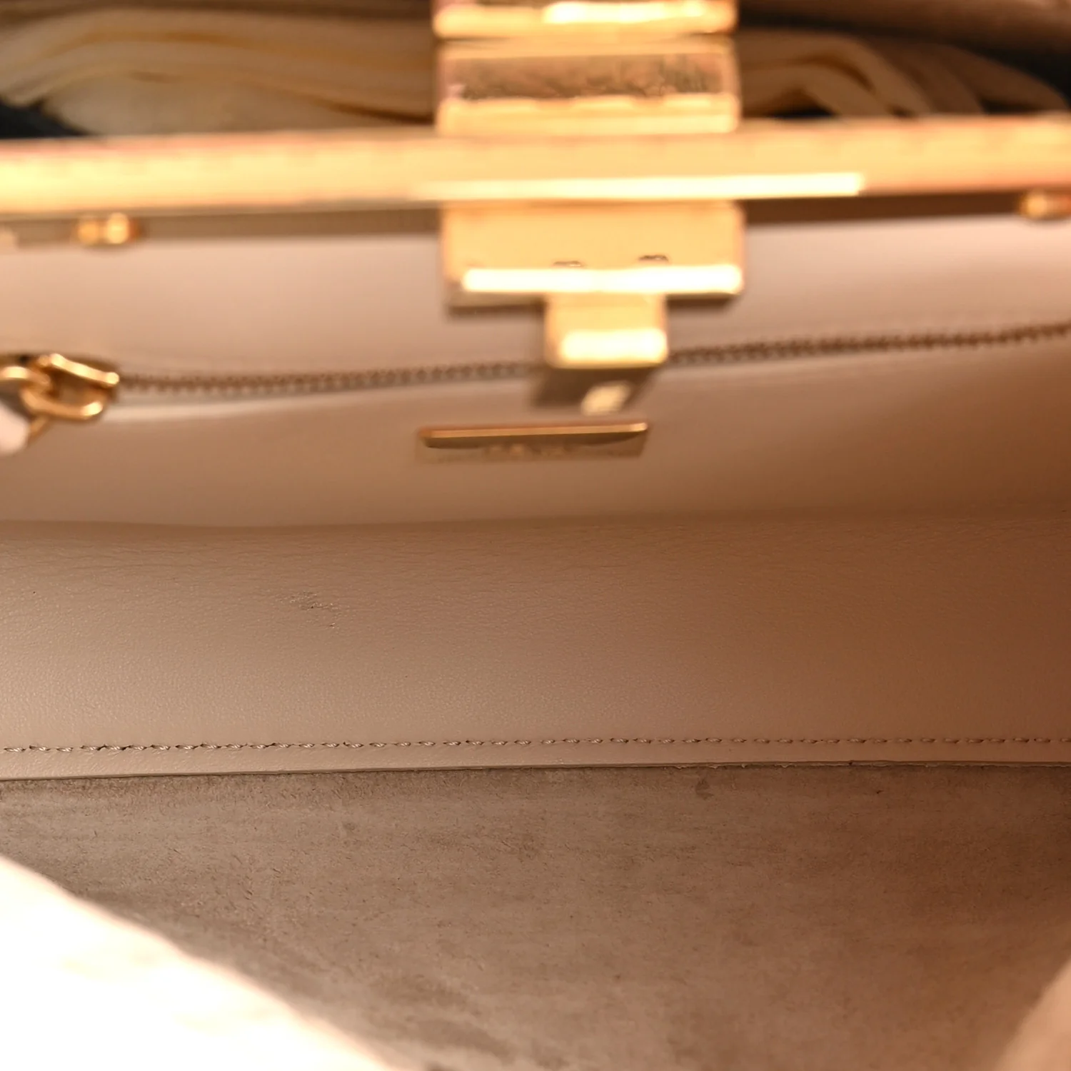 Nappa Interlace Mini Peekaboo Iconic Satchel Camelia - Top Club