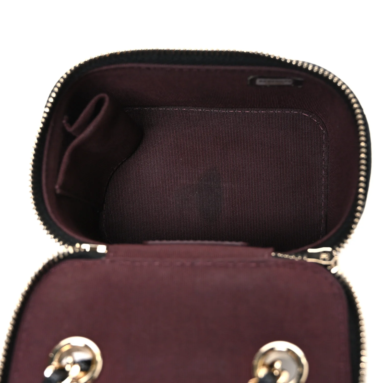 Caviar Quilted Mini Vanity Case With Chain Black - Top Club