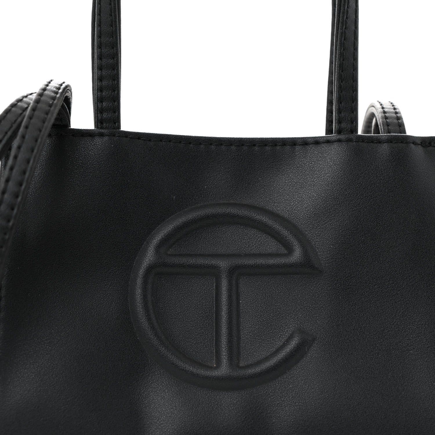 Vegan Leather Small Shopping Bag Black - Top Club