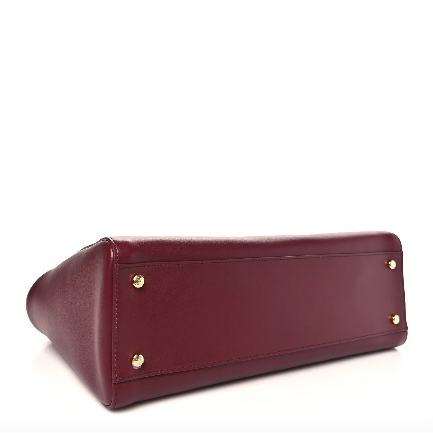 Calfskin Archetype Small Shopping Tote Dark Burgundy - Top Club
