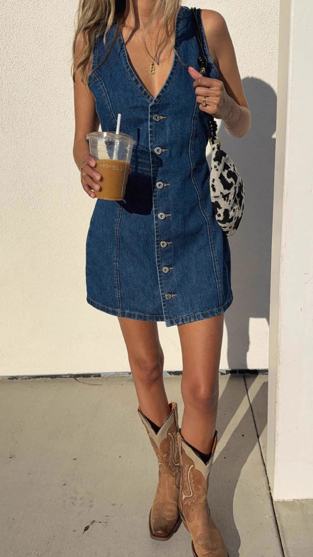 Women's V-Neck Single-breasted Sleeveless Denim Mini Dress - Nordfashionstorm - Women's Clothing, Fashion for You - Nordfashionstorm.com