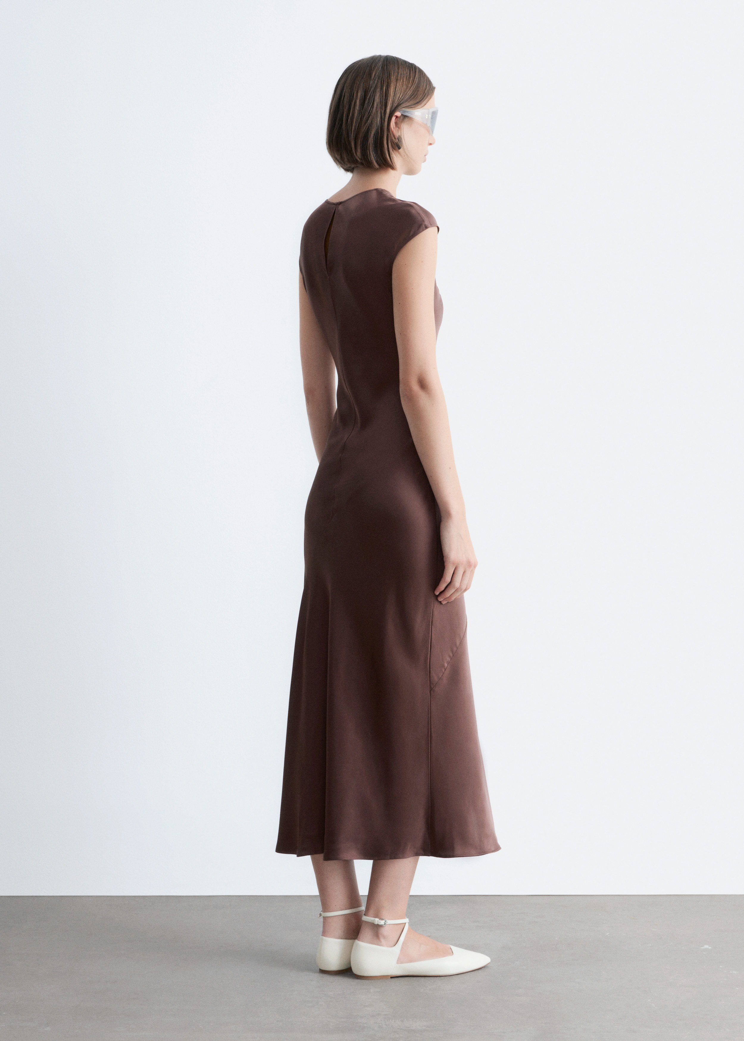 & Other Stories FITTED SATIN MAXI DRESS