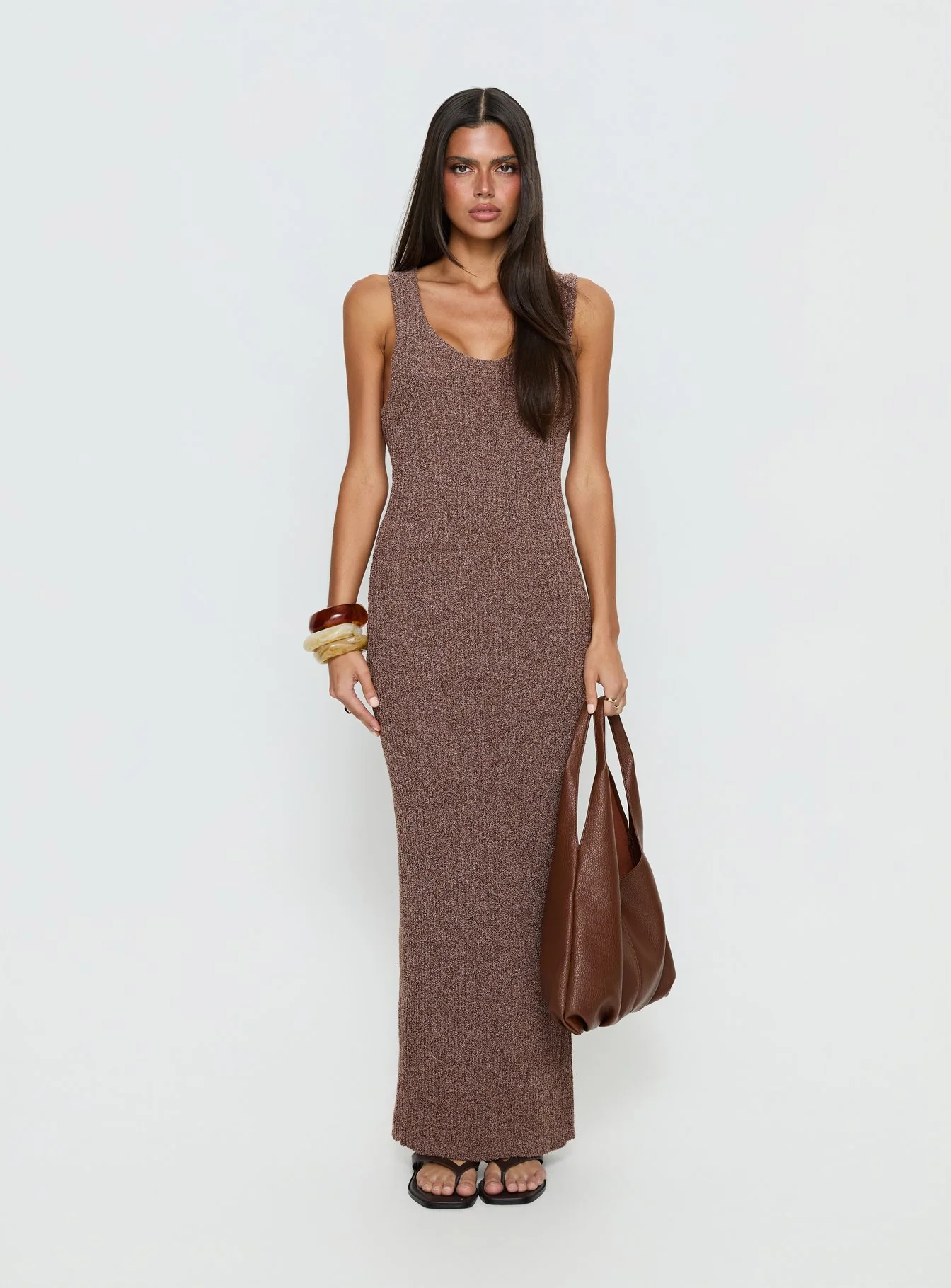 Imirisa Scoop Knit Maxi Dress Mocha