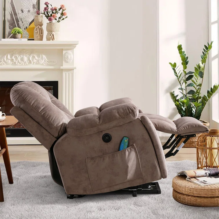 41'' Oversized Power Lift Chair - Heated Massage Electric Recliner with Super Soft Padding