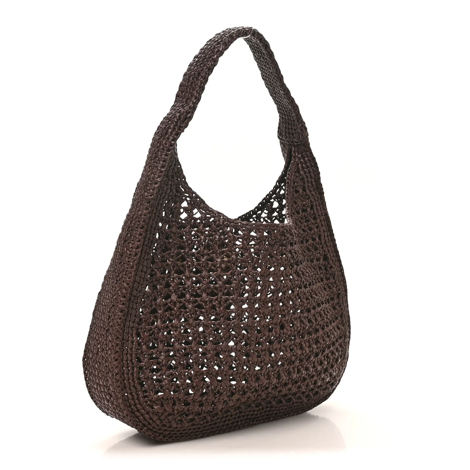 Raffia Crochet Woven Hobo Cacao Naturale - Top Club
