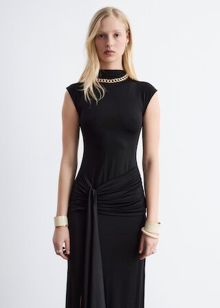 & Other Stories WRAP-FRONT MIDI DRESS