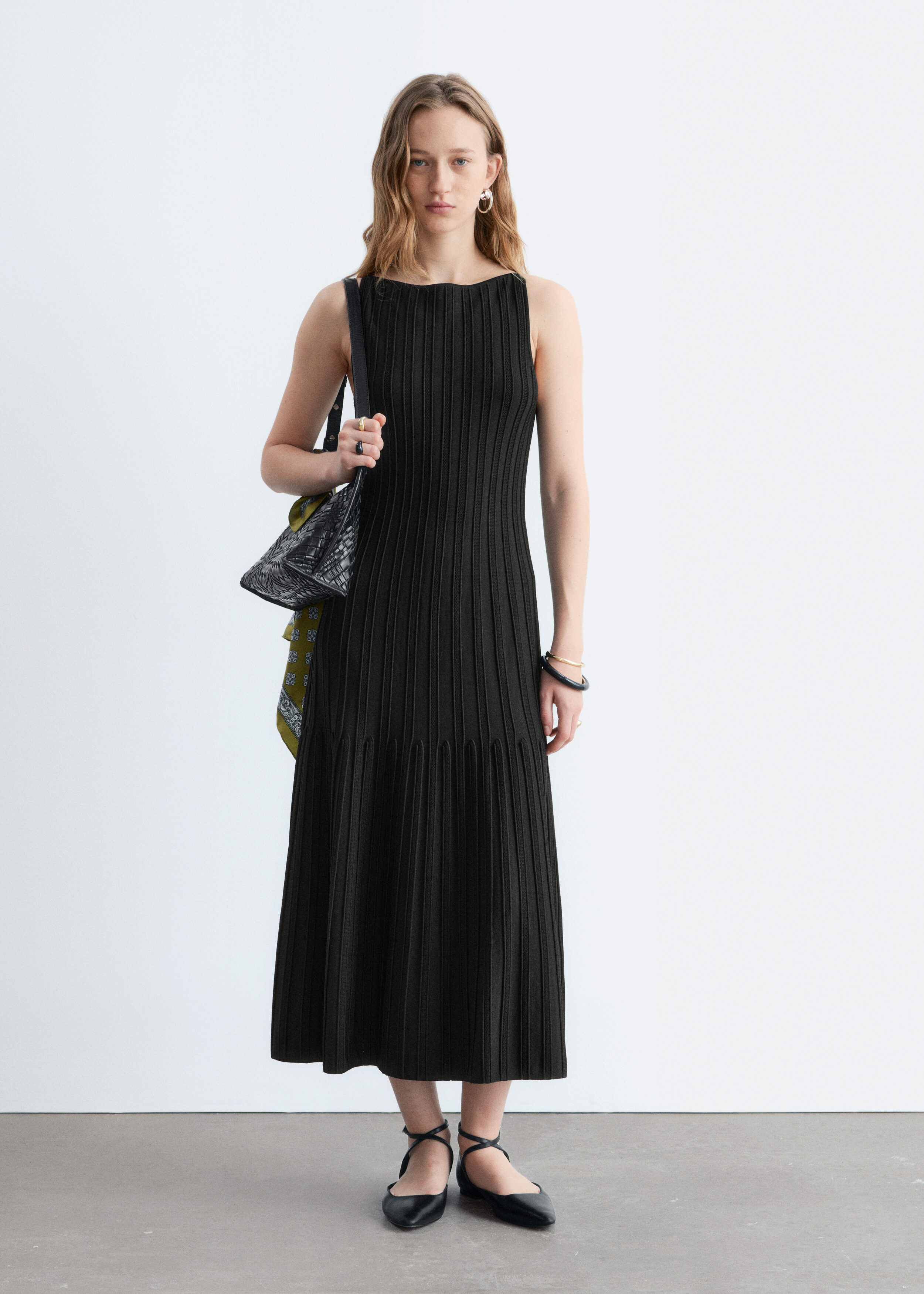 & Other Stories RIB-KNIT MIDI DRESS