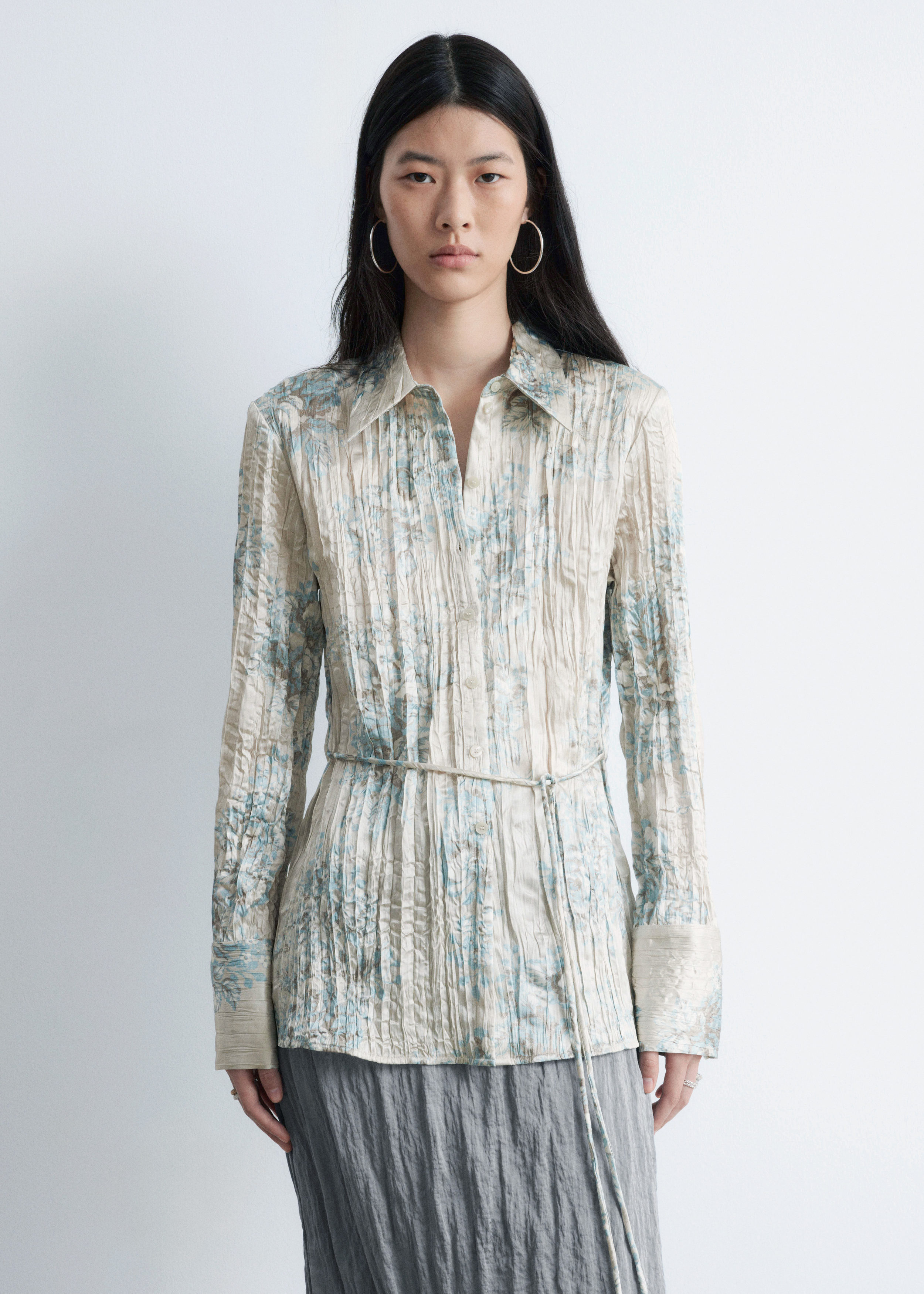 & Other Stories TIE-BELT CRÊPE SHIRT