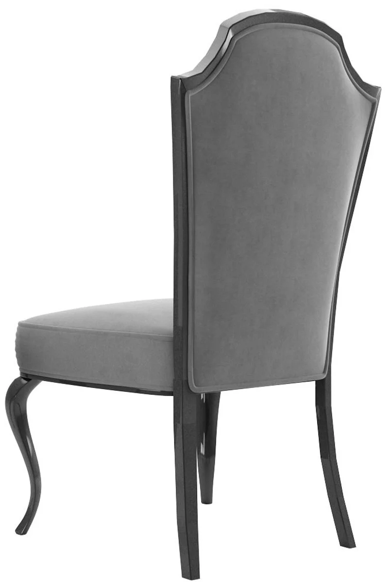 Luxury Baroque Dining Room Set Gray / Black / Silver - 1 Dining Room Table & 6 Dining Chairs - Baroque Dining Room Furniture - Luxury Quality - Noble & Magnificent