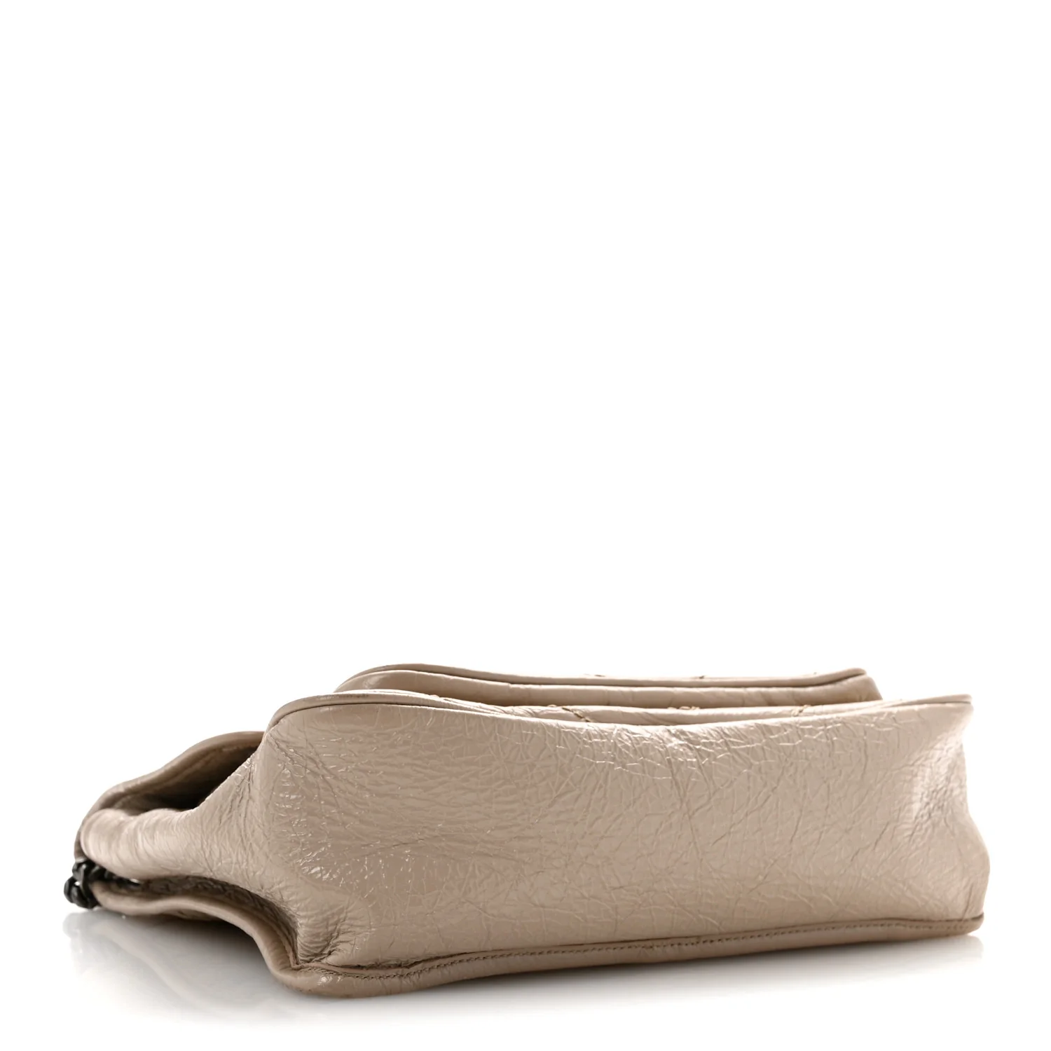 Crinkled Calfskin Matelasse Monogram Medium Niki Chain Satchel Gold Sand - Top Club