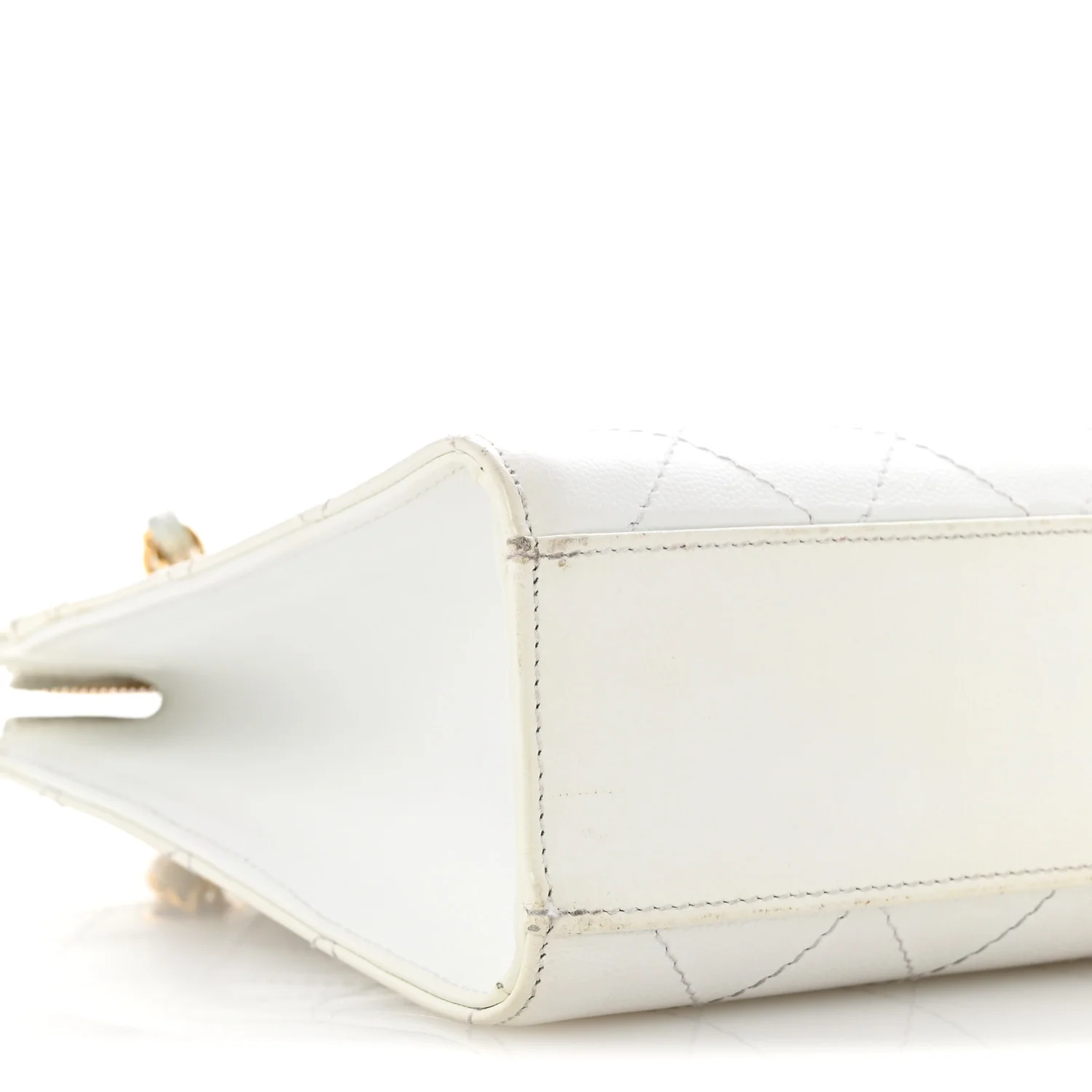 Caviar Quilted Shoulder Bag White - Top Club