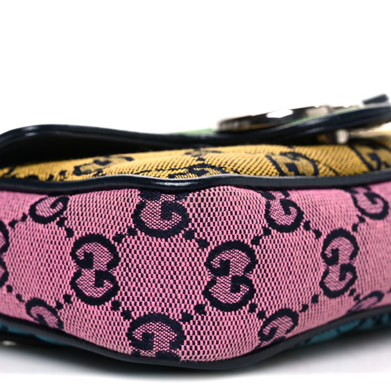 Monogram Multicolor Matelasse Diagonal Super Mini GG Marmont Shoulder Bag Green Blue Yellow Light Blue Pink - Top Club
